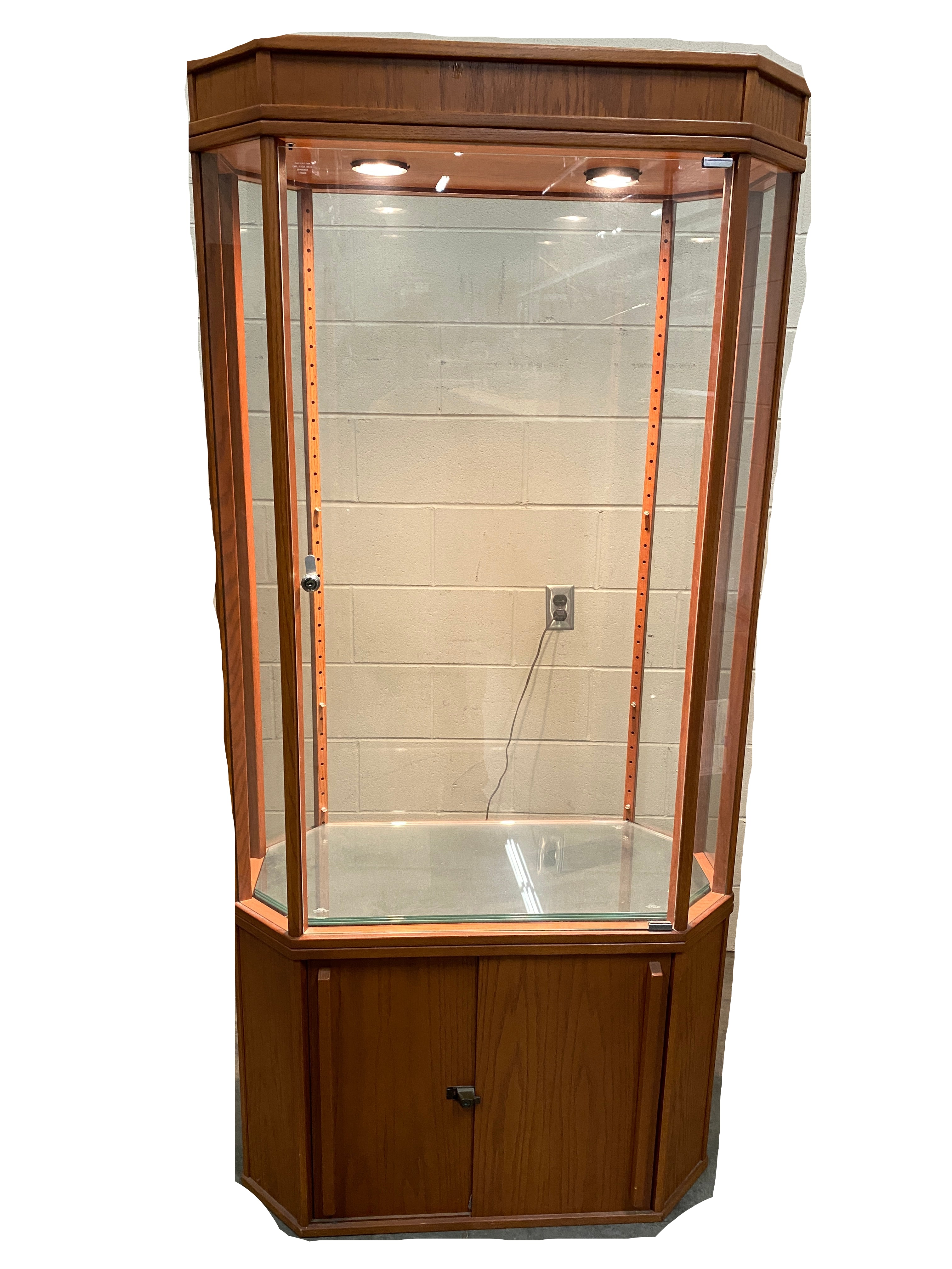 Wooden Display Case with Lights