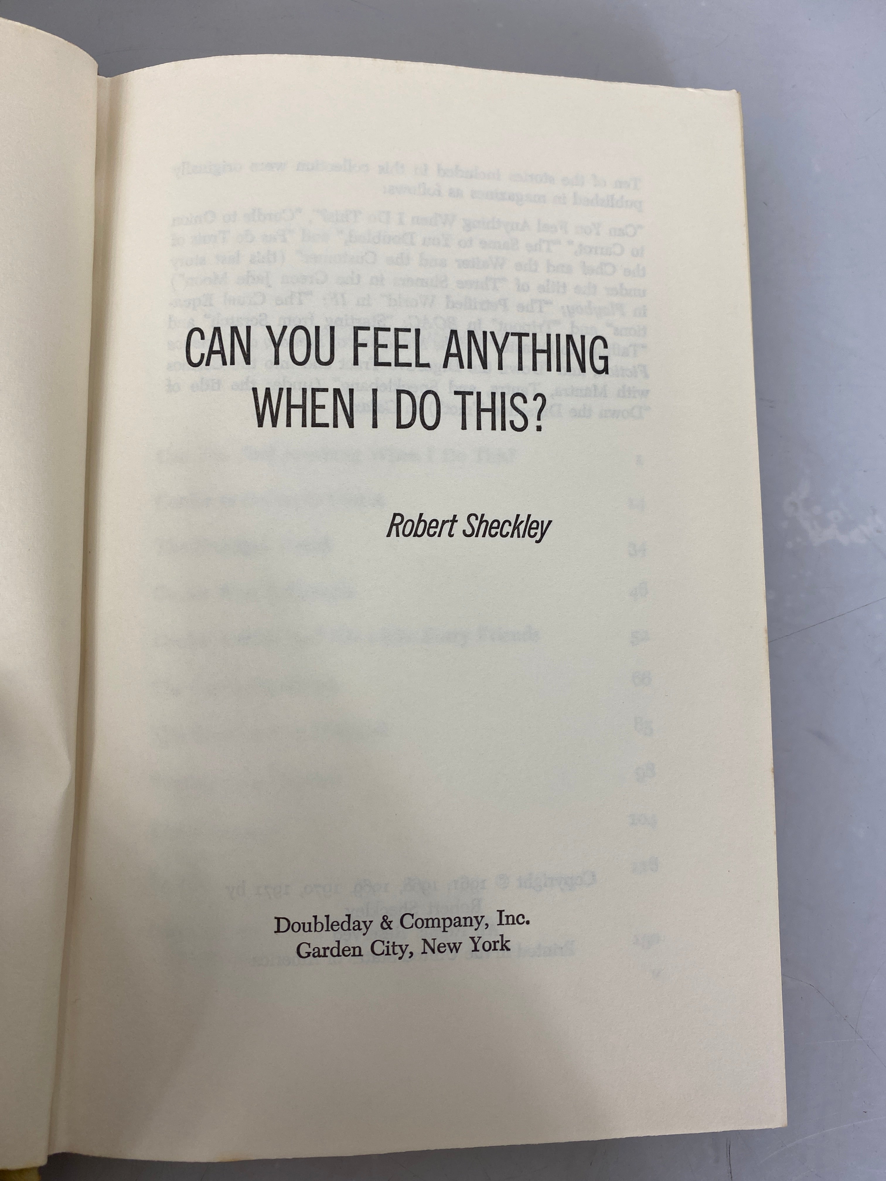 Can You Feel Anything When I Do This? by Robert Sheckley 1971 HC DJ