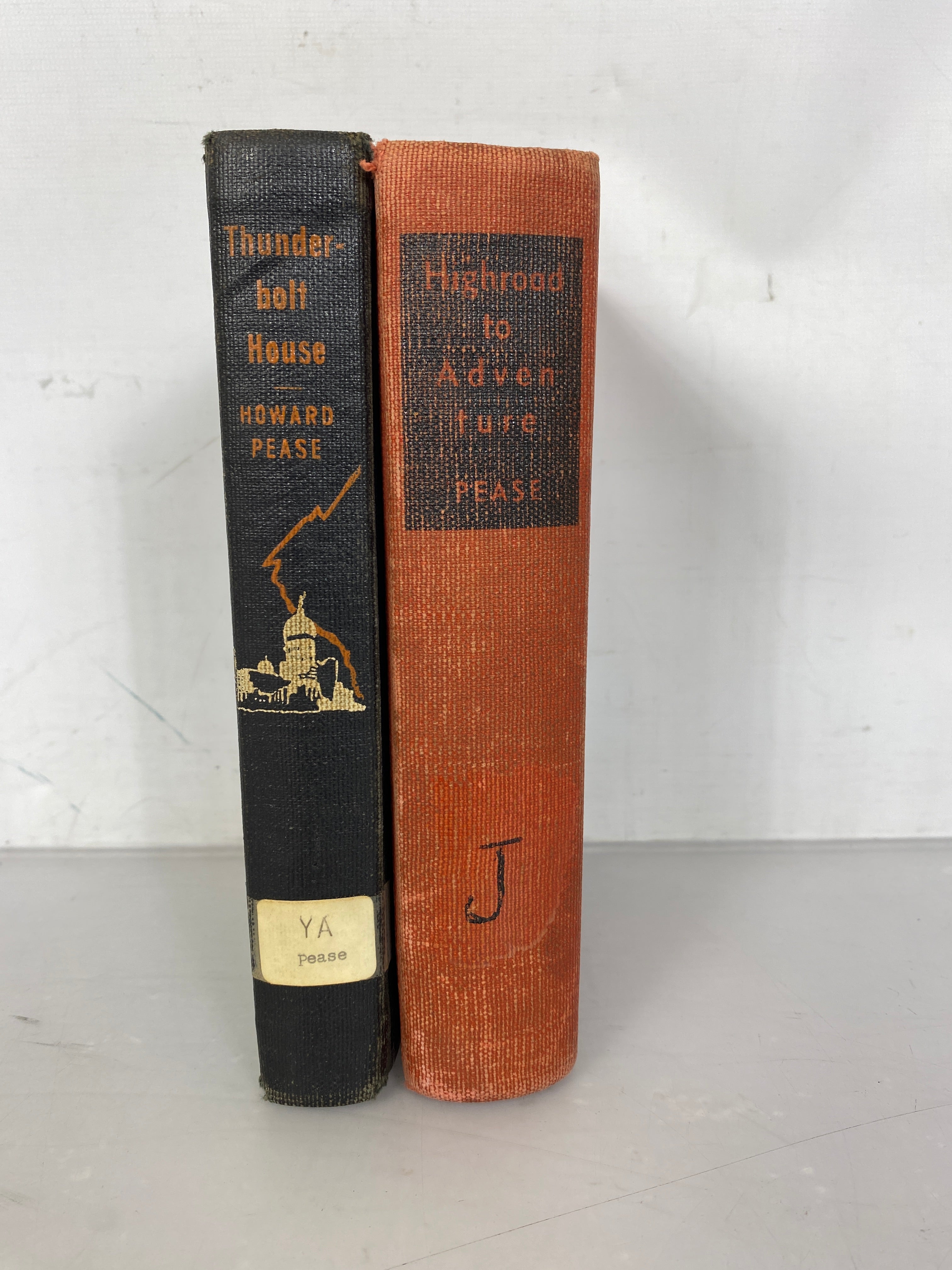 Lot of 2: Thunderbolt House 1944 / High Road to Adventure 1939  Howard Pease HC
