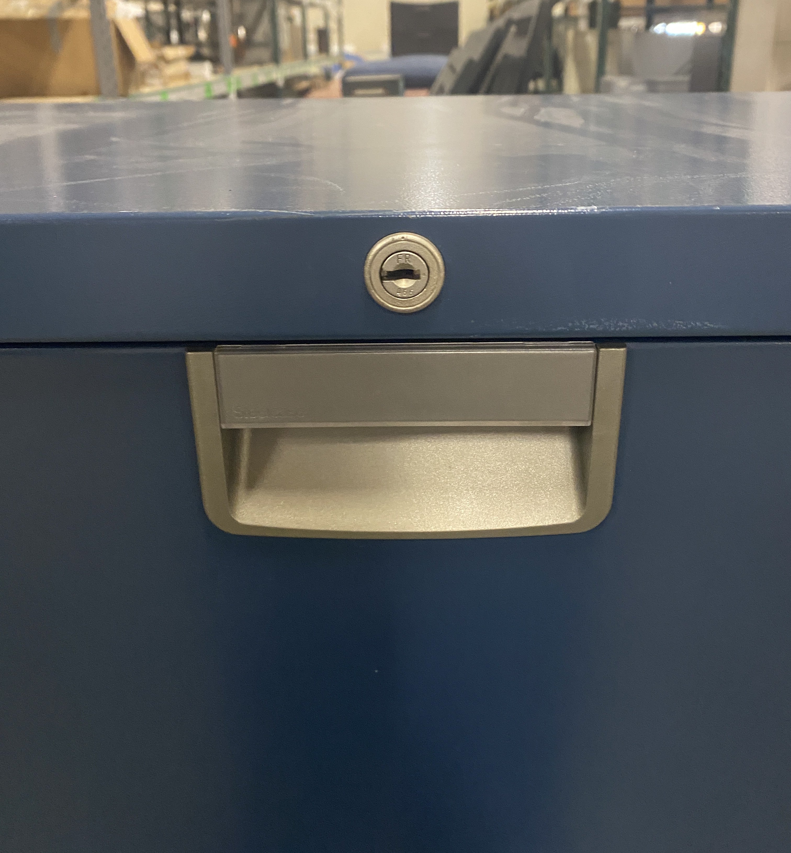 Steelcase Navy Blue 4 Drawer File Cabinet