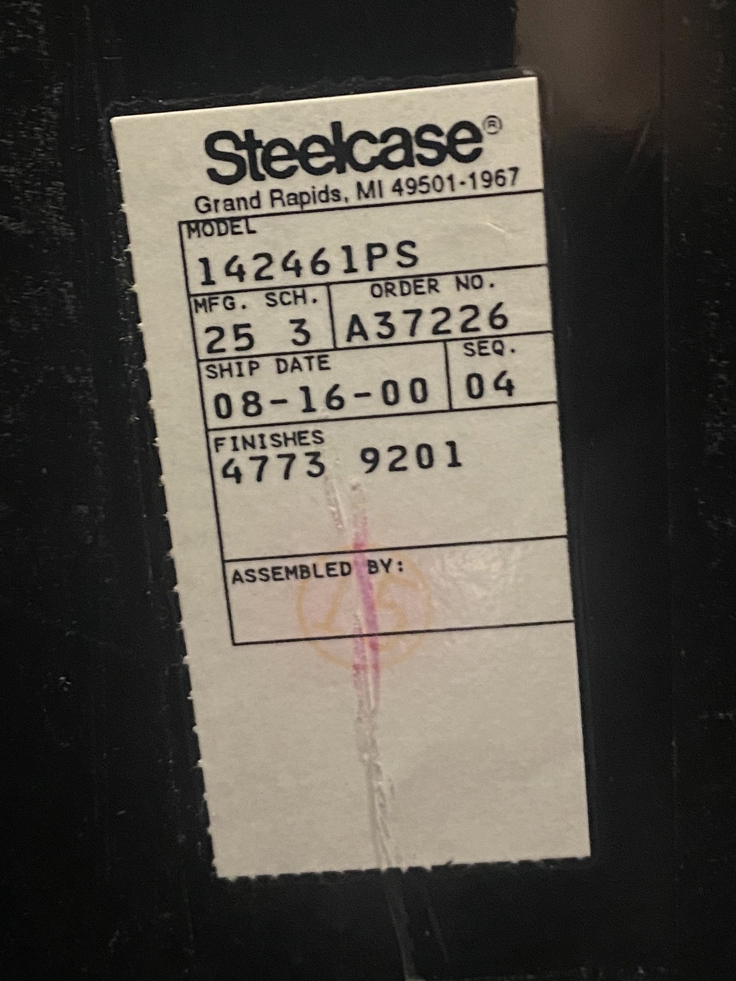 Steelcase Navy Blue 4 Drawer File Cabinet