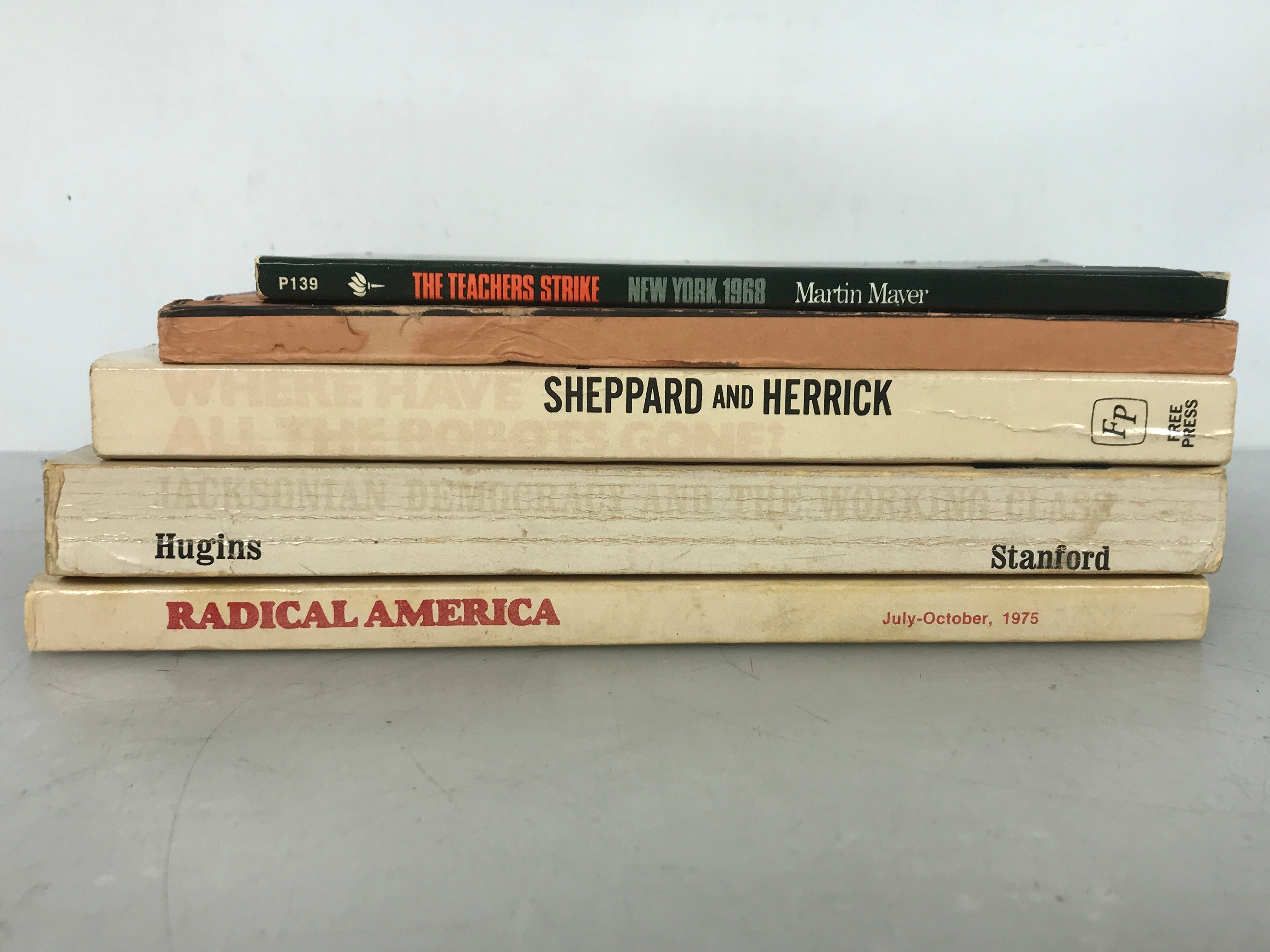 Lot of 5 History of Labor Movement Books 1967-1975 SC