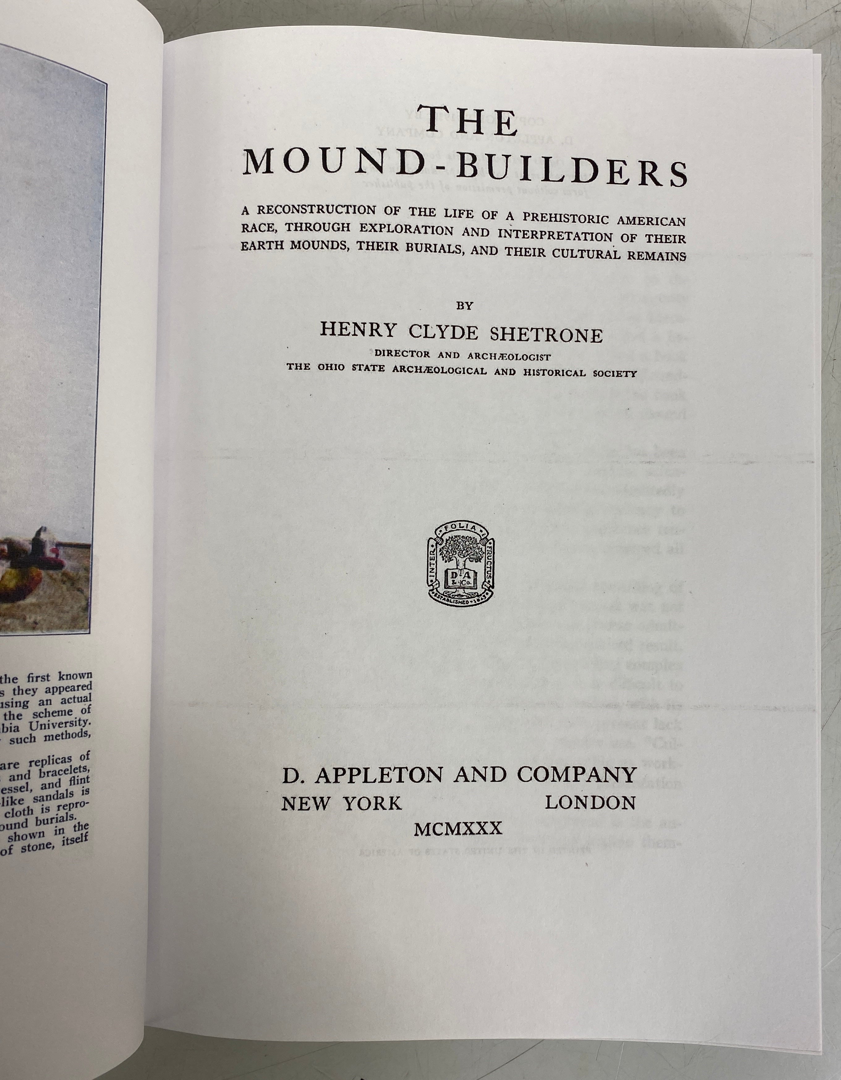 The Mound Builders Henry Clyde Shetrone SC Facsimile of 1930 Book