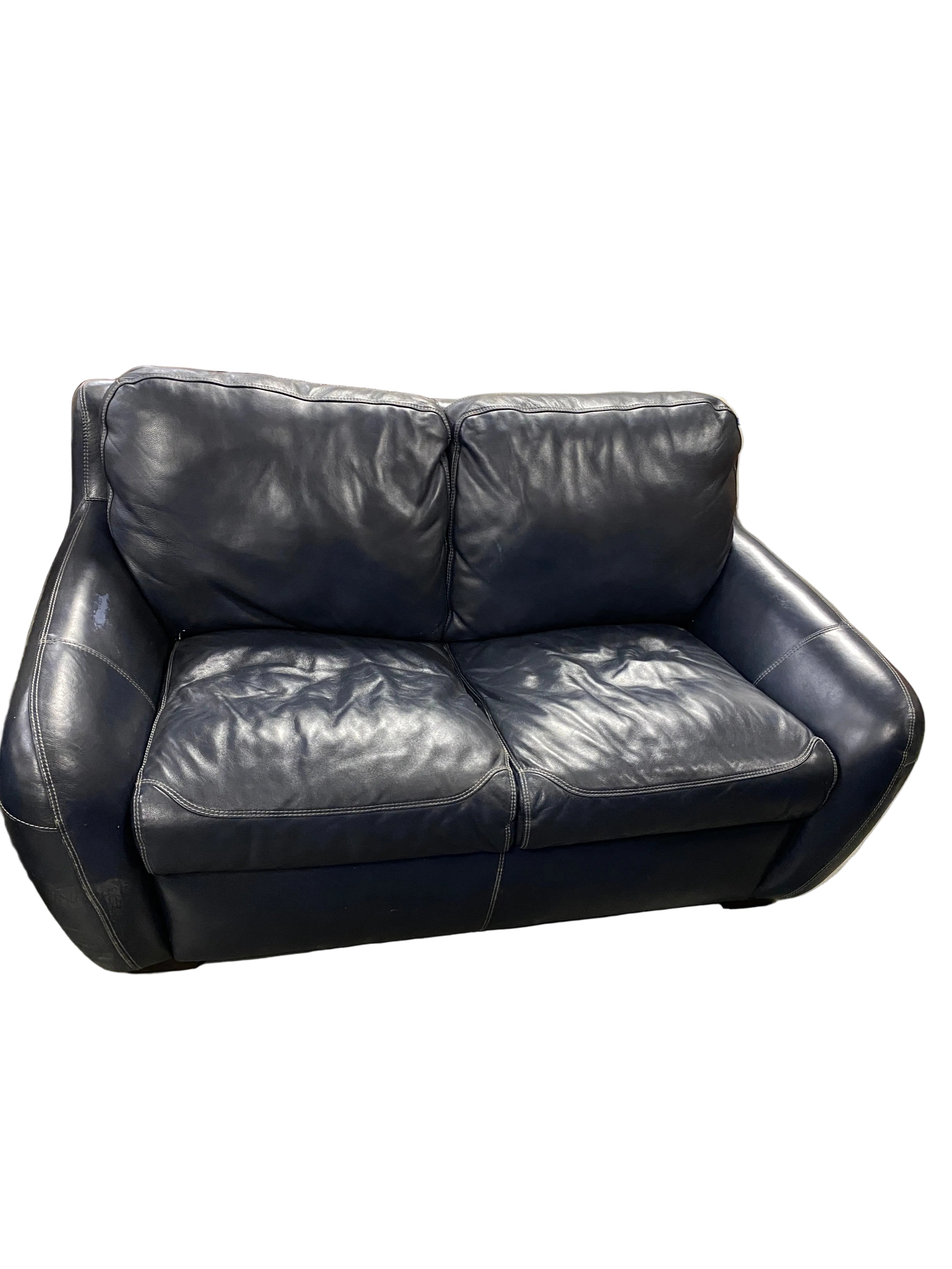 Shanghai Trayton Furniture Co. Blue Faux Leather Love Seat