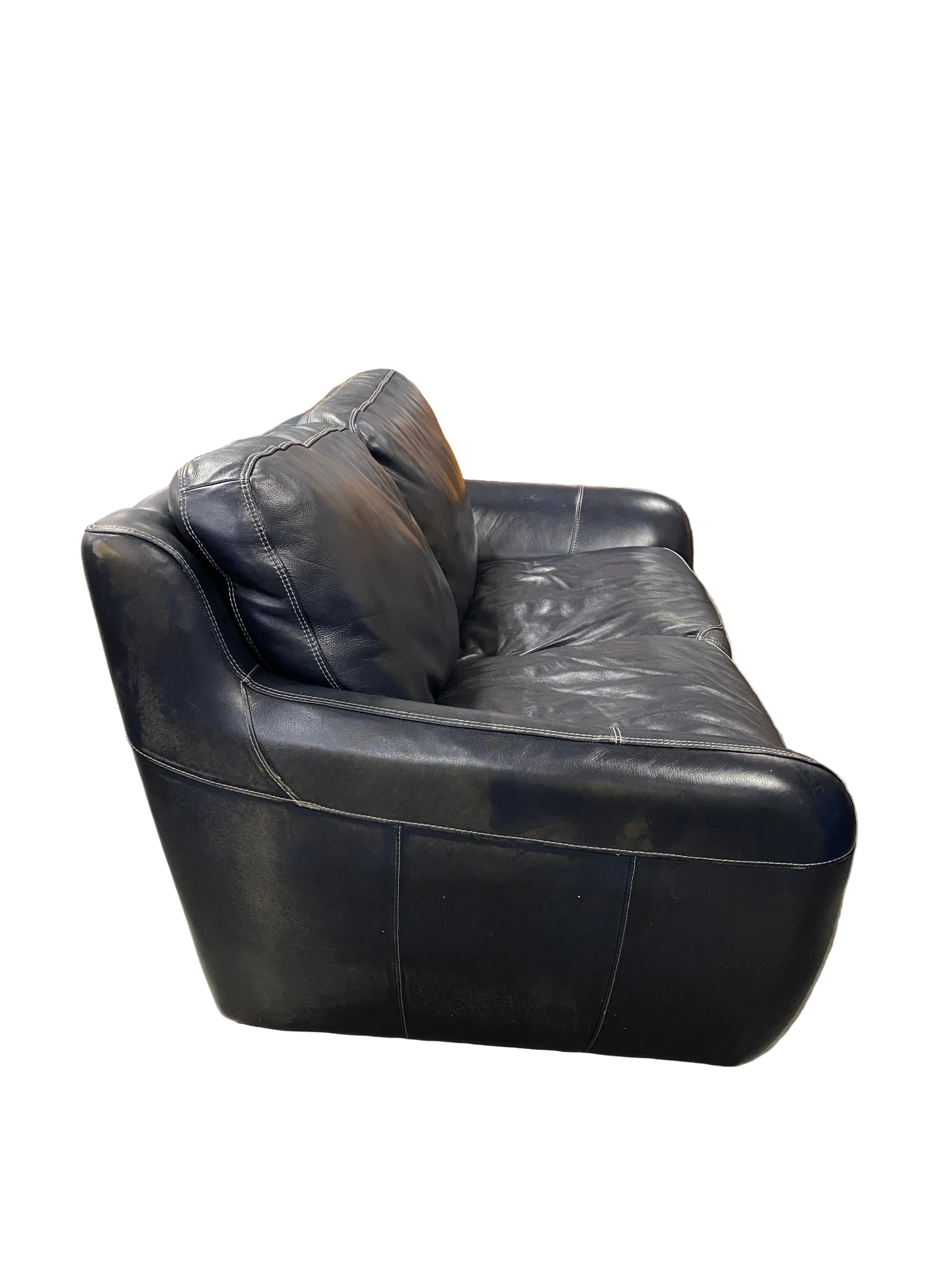 Shanghai Trayton Furniture Co. Blue Faux Leather Love Seat