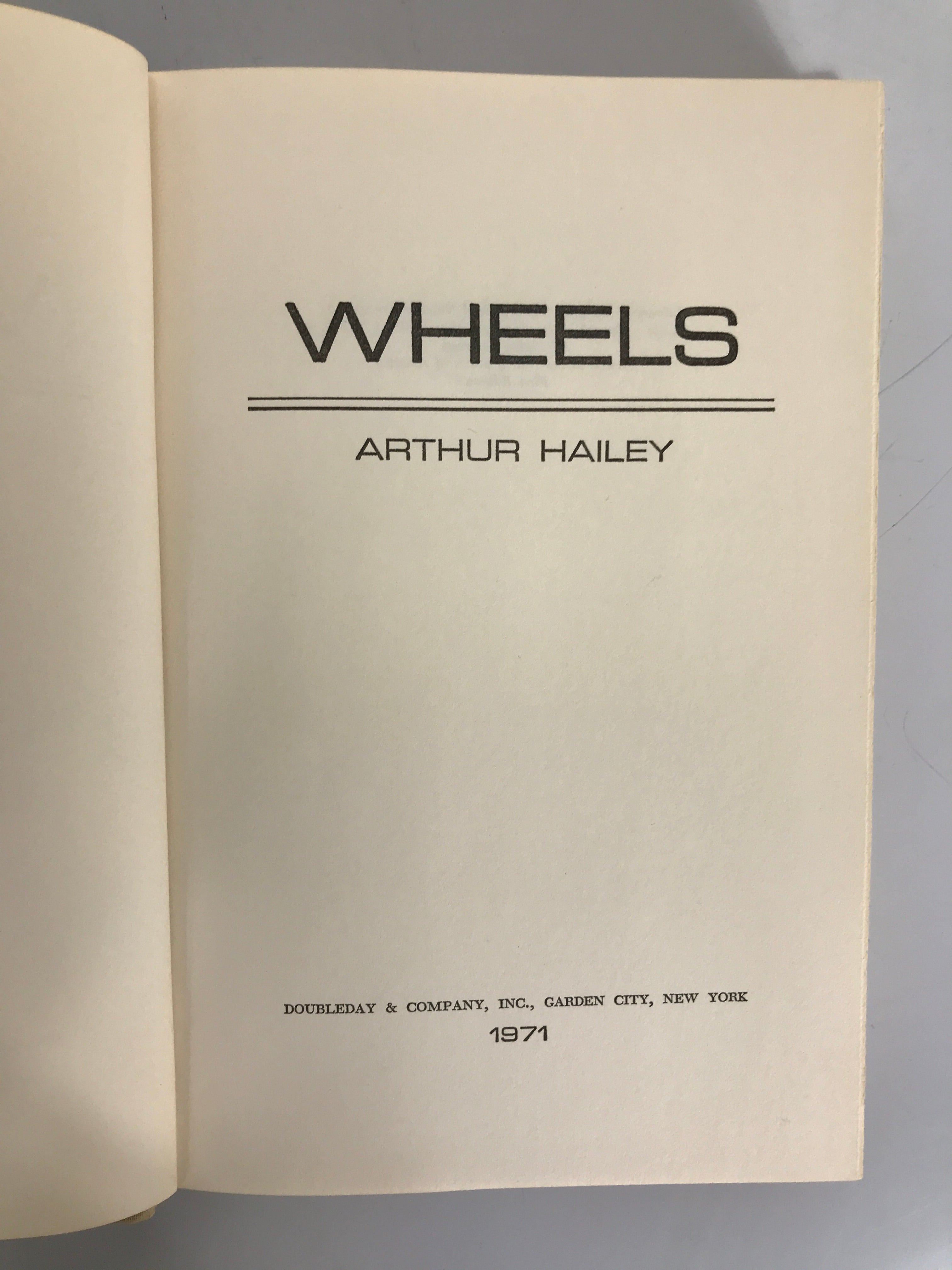 Wheels by Arthur Hailey 1971 Stated First Edition HC DJ