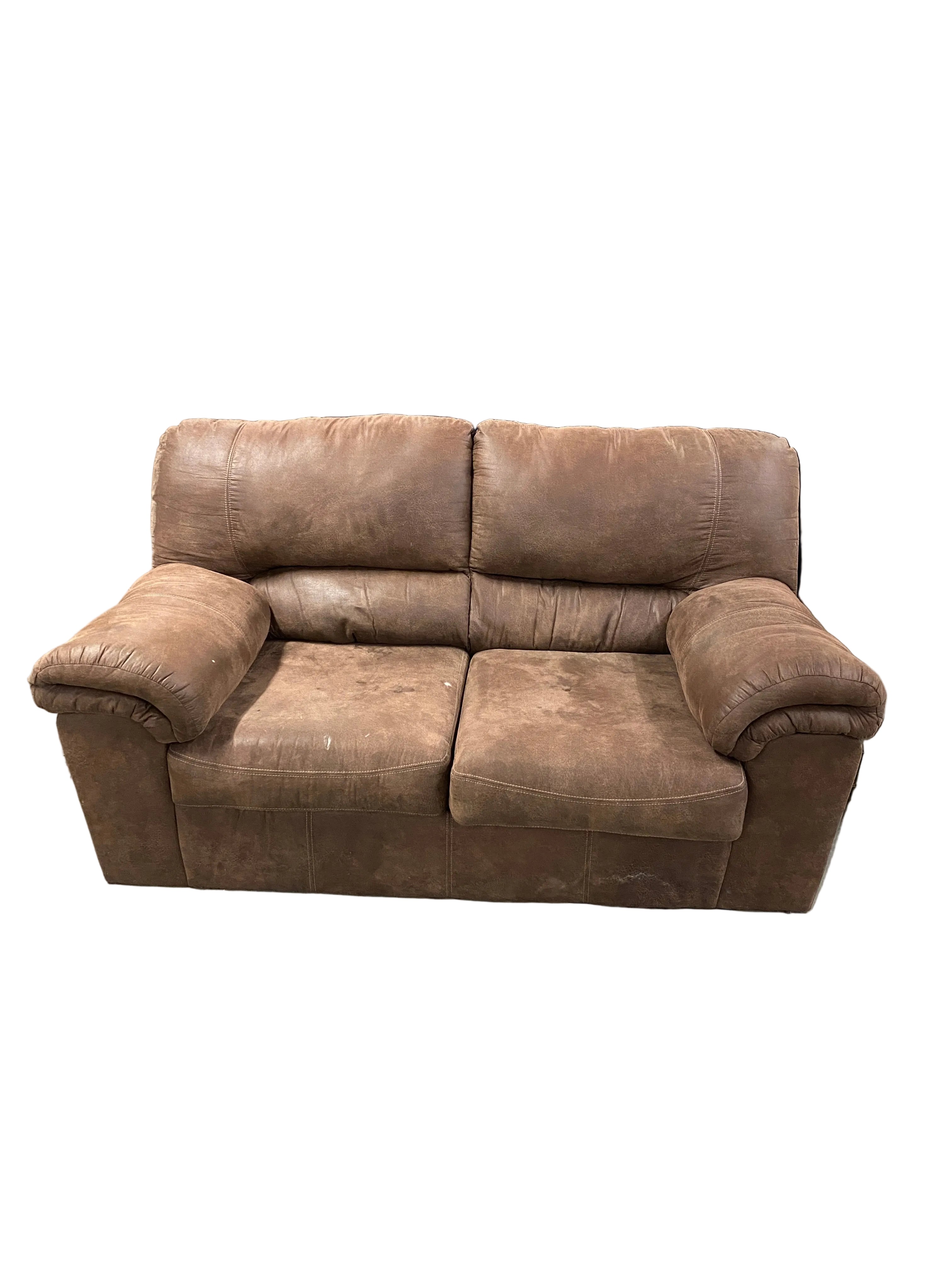 Brown Nubuck Style Love Seat