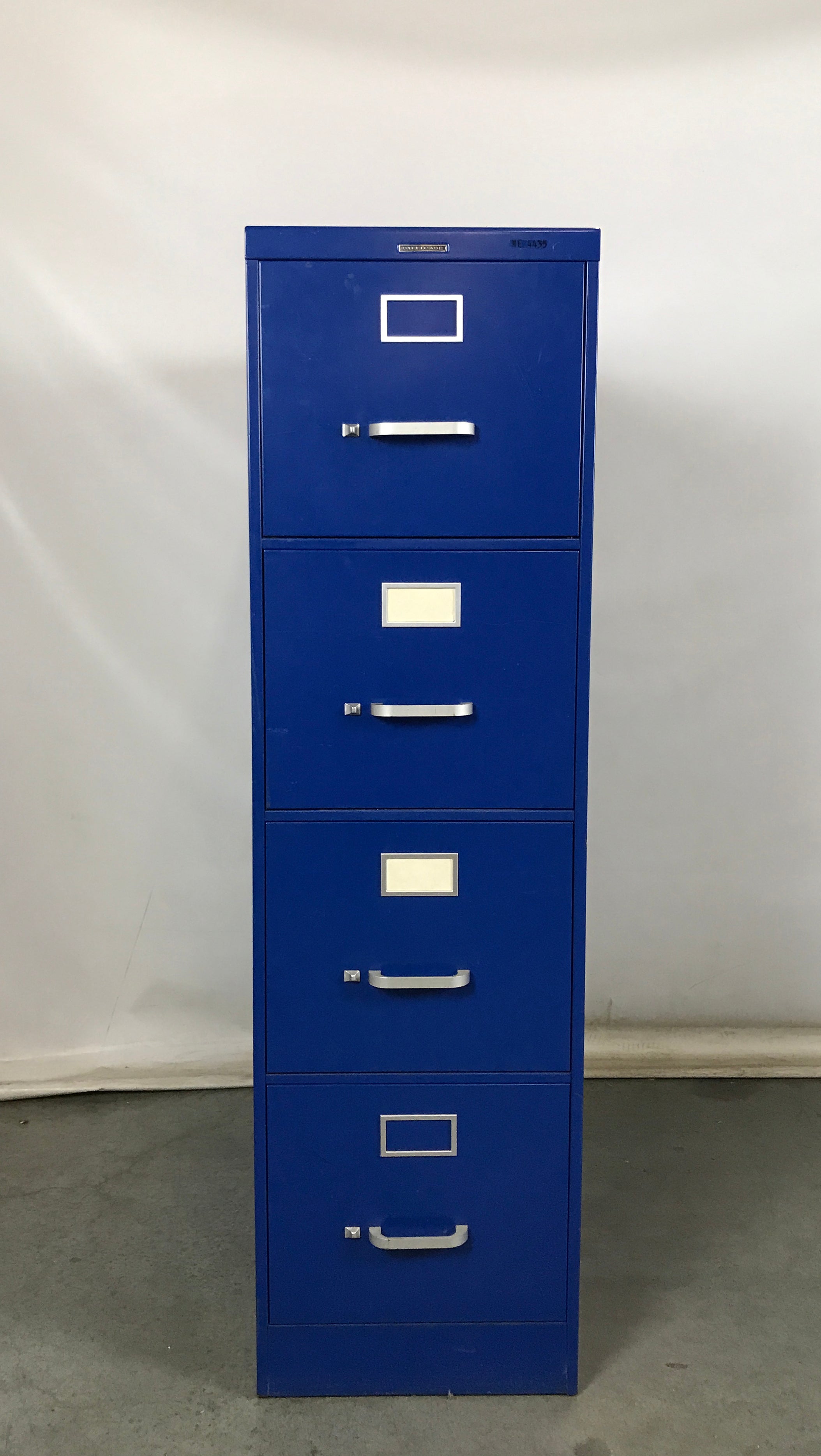 Steelcase Blue Four Drawer File Cabinet