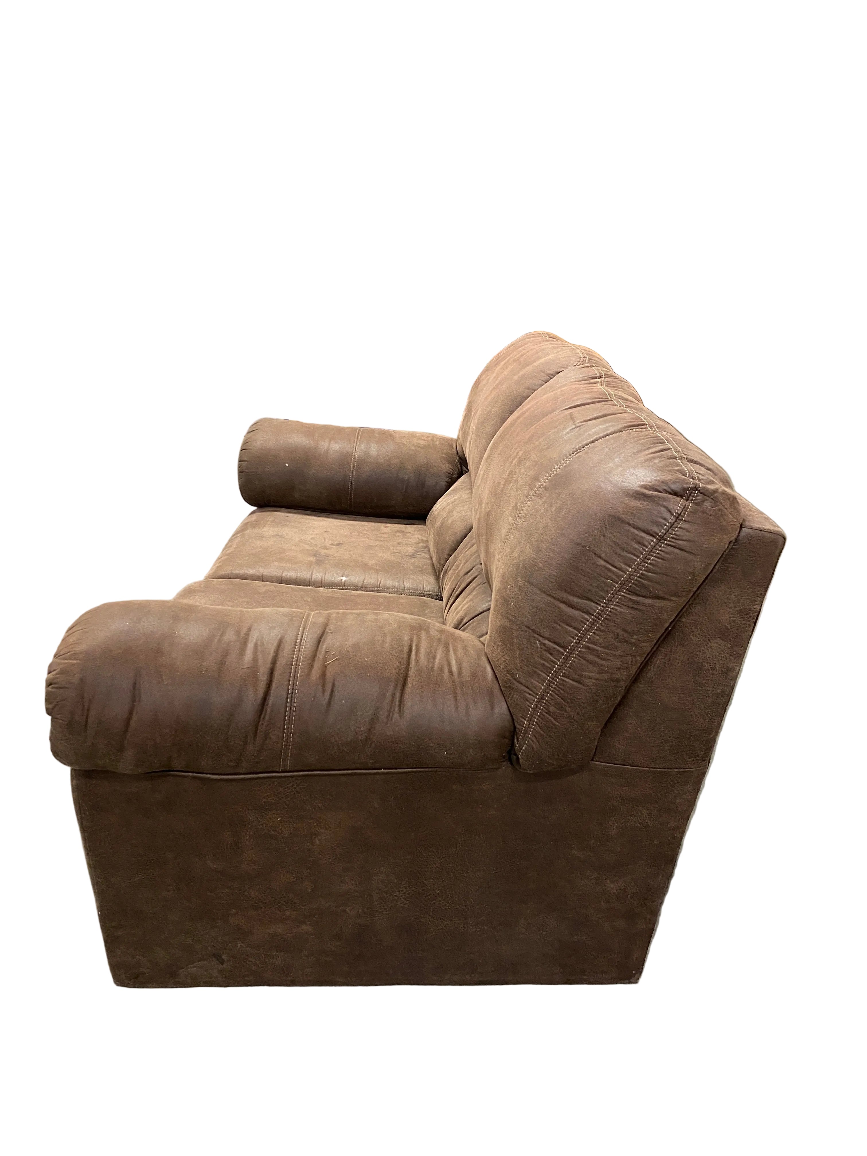 Brown Nubuck Style Love Seat