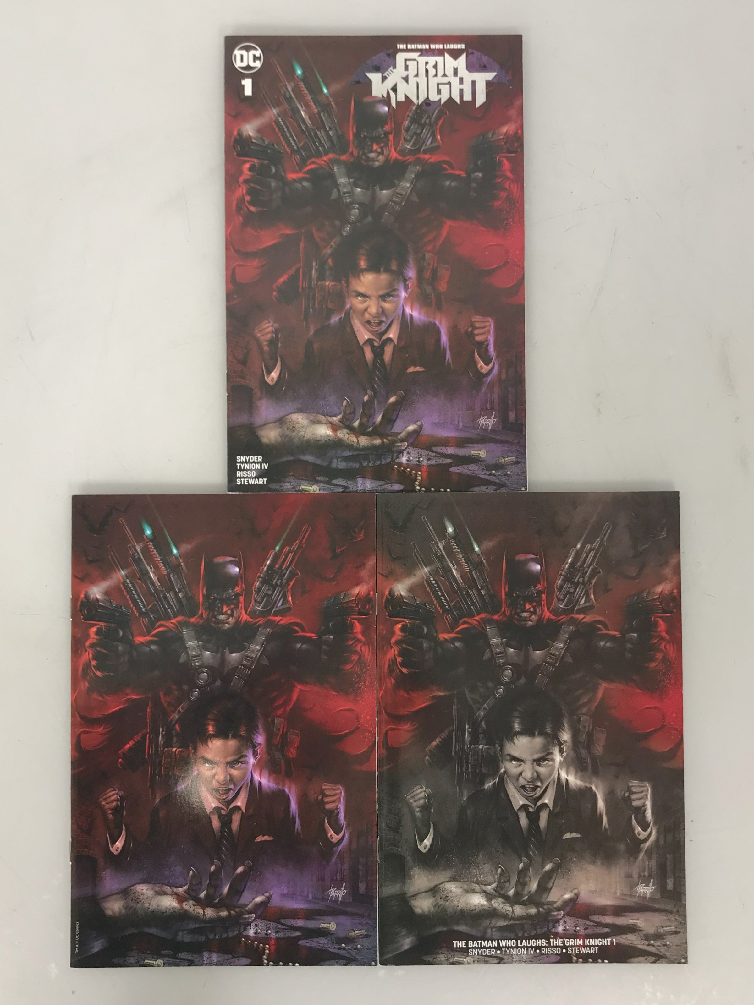Lot of 3 The Batman Who Laughs: The Grim Knight 1 2019 Variant Covers Parrillo