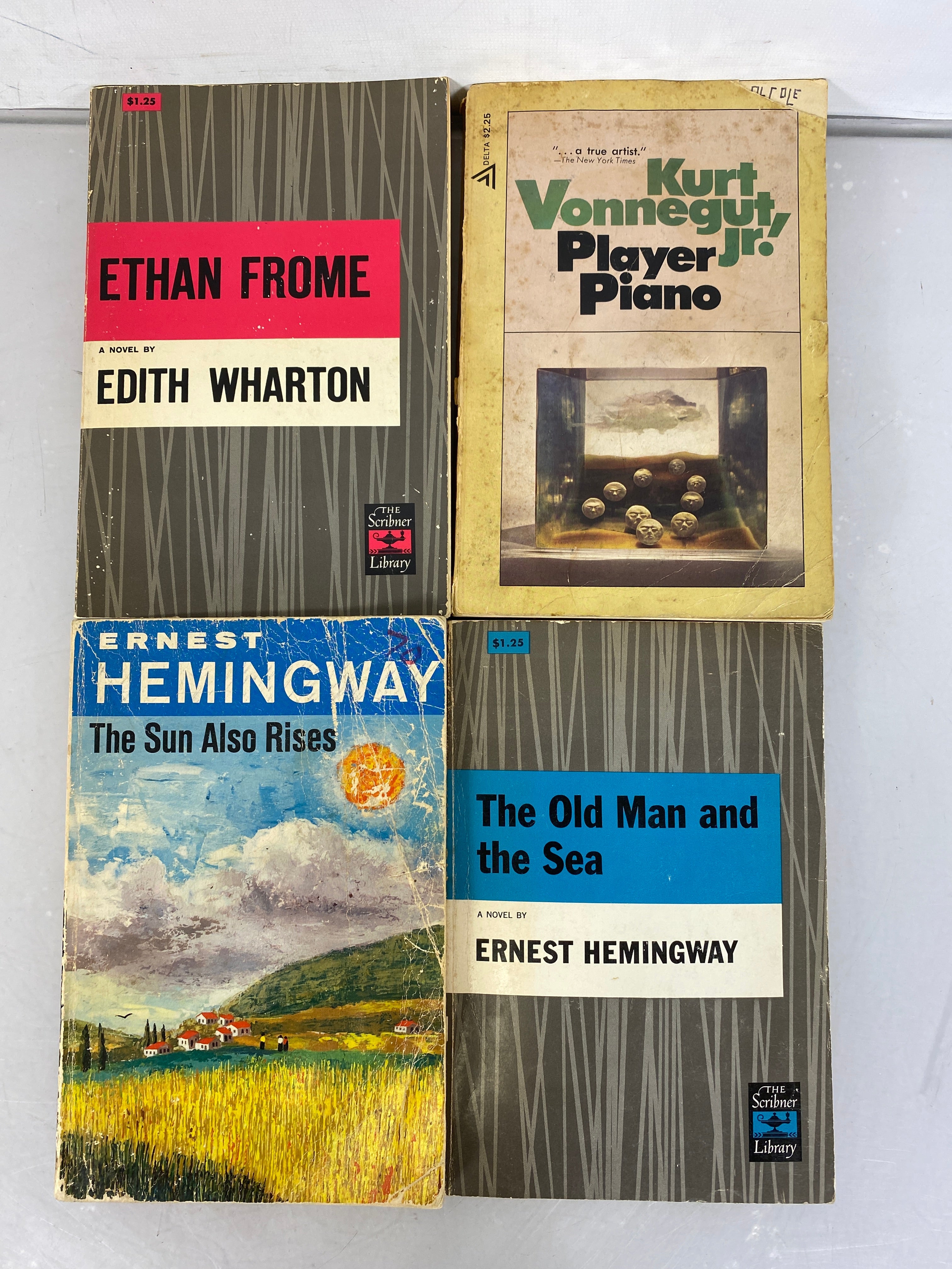 Lot of 4: The Old Man and the Sea/The Sun Also Rises/Player Piano/Ethan Frome SC