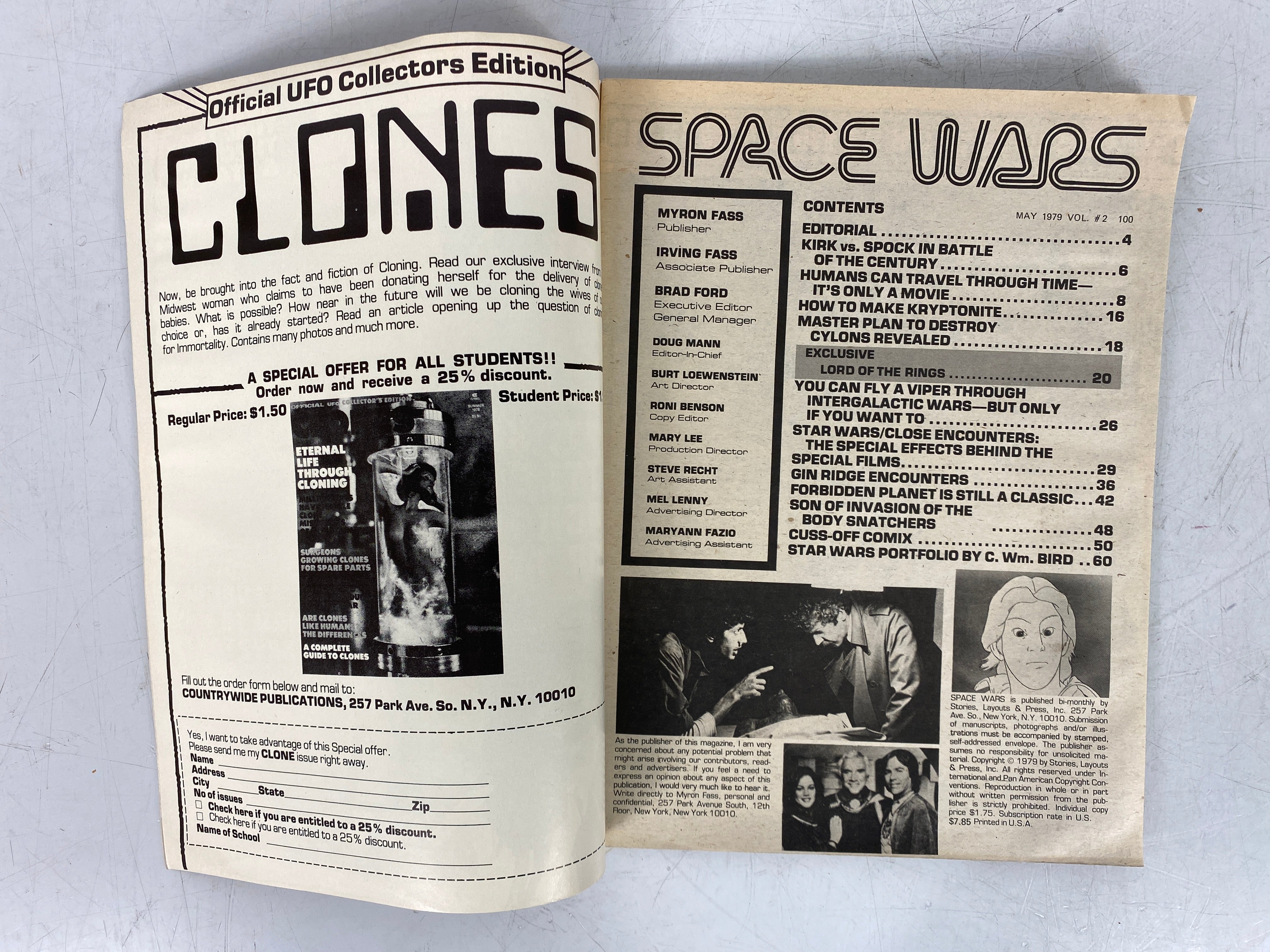 Lot of 3 Space Wars Magazine w/ Dr. Who & Lord of the Rings Articles (1978-1979)