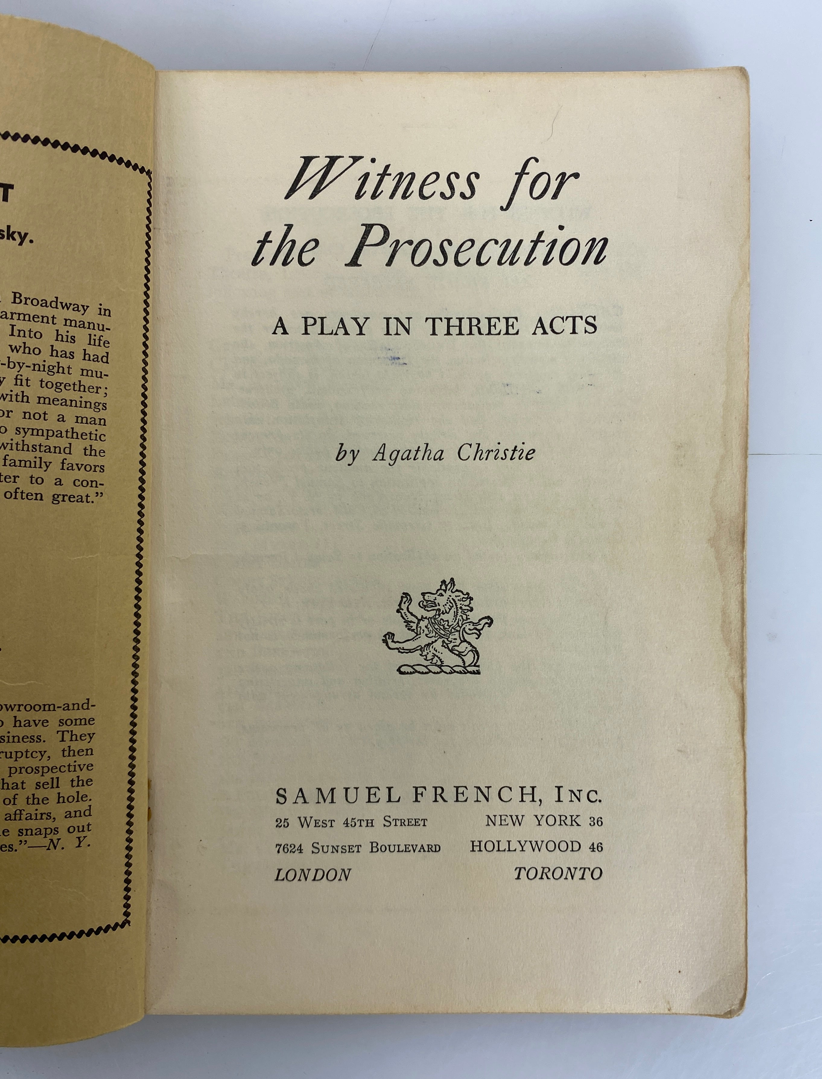 7 Vtg Plays incl: Wizard of Oz/Heidi/The Drunkard/Witness for the Prosecution SC