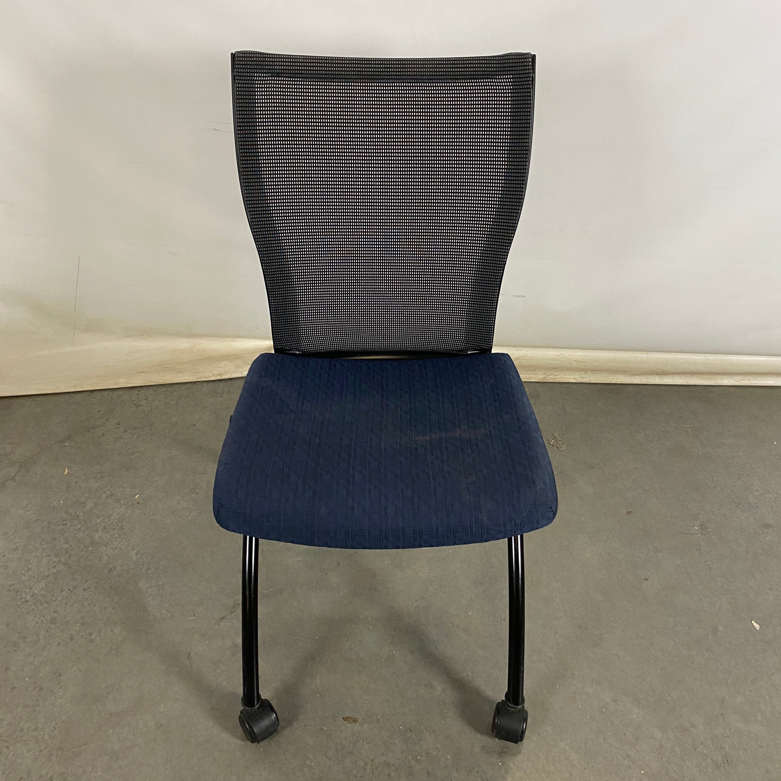 Haworth #030911 Blue Upholstered Foldable Rolling Chair