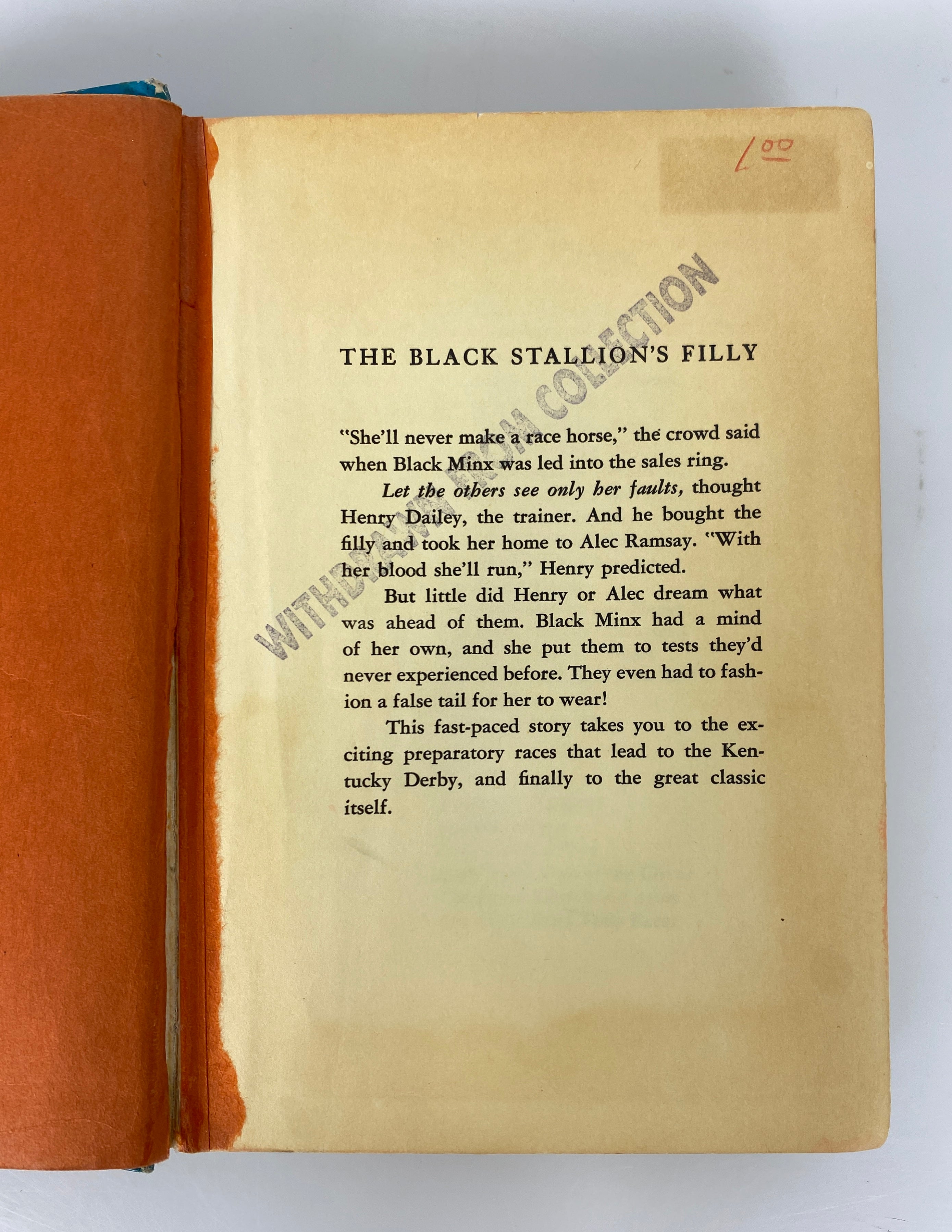 Lot of 2  Walter Farley The Horse-Tamer/The Black Stallion's Filly 1952-58 HC