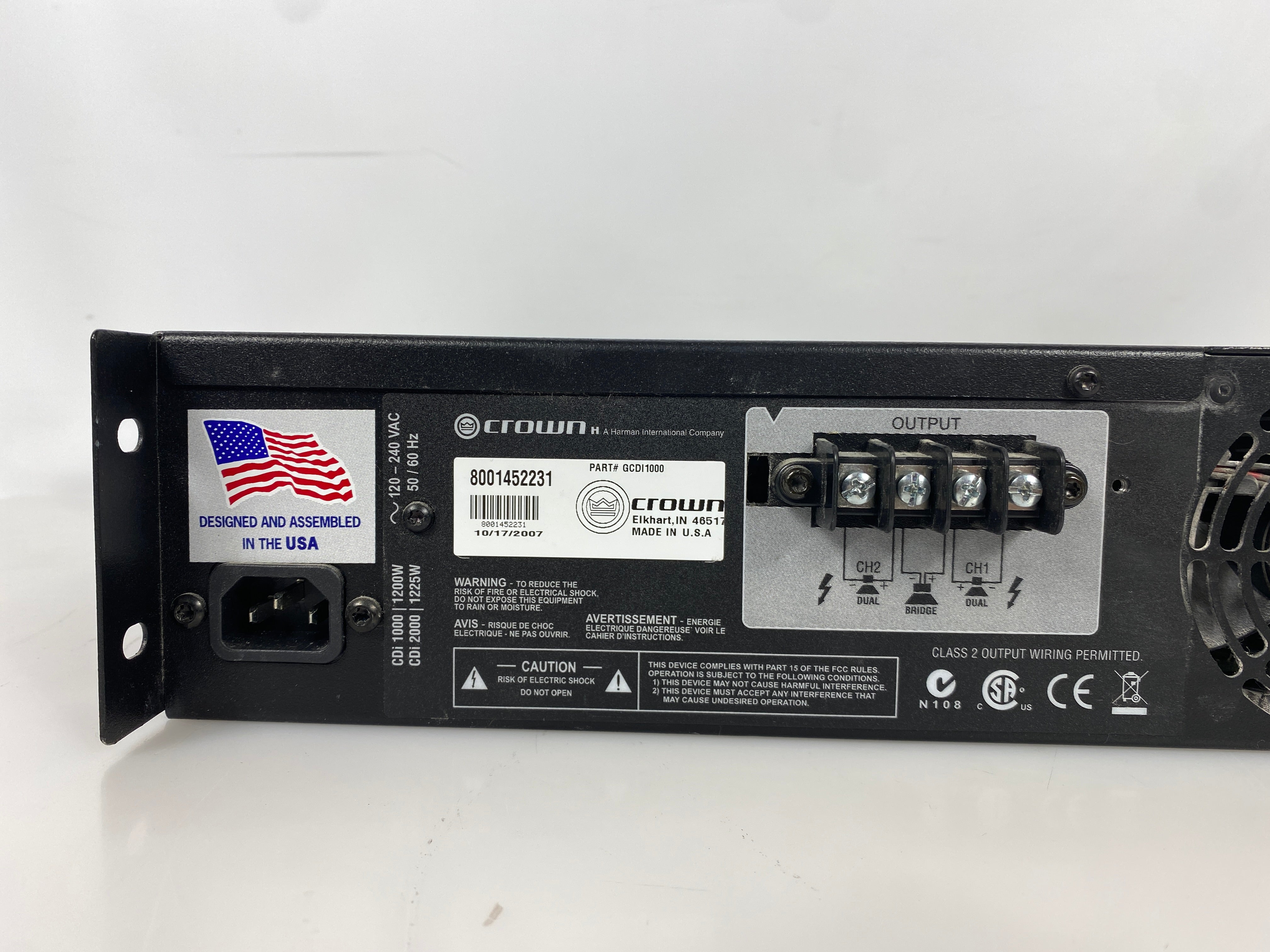Crown CDi 1000 2-Channel Power Amplifier