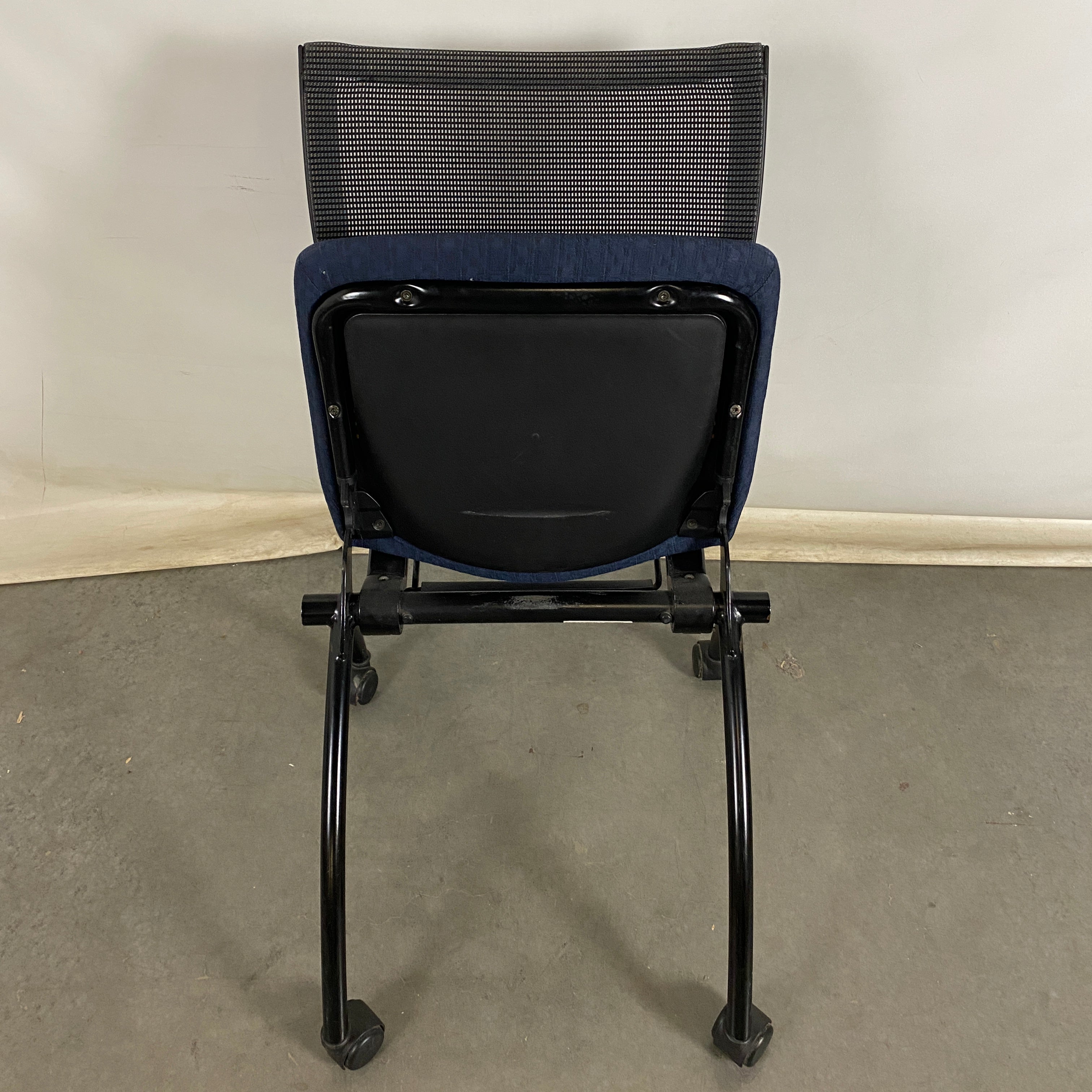 Haworth #030911 Blue Upholstered Foldable Rolling Chair
