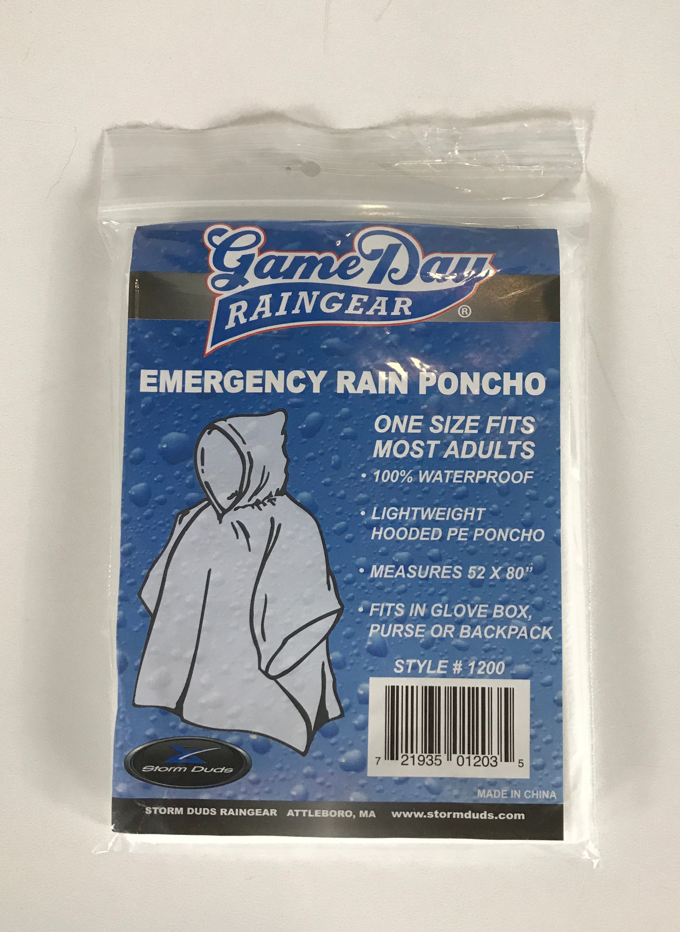 10 individual Storm Duds Game Day Raingear Emergency Rain Ponchos