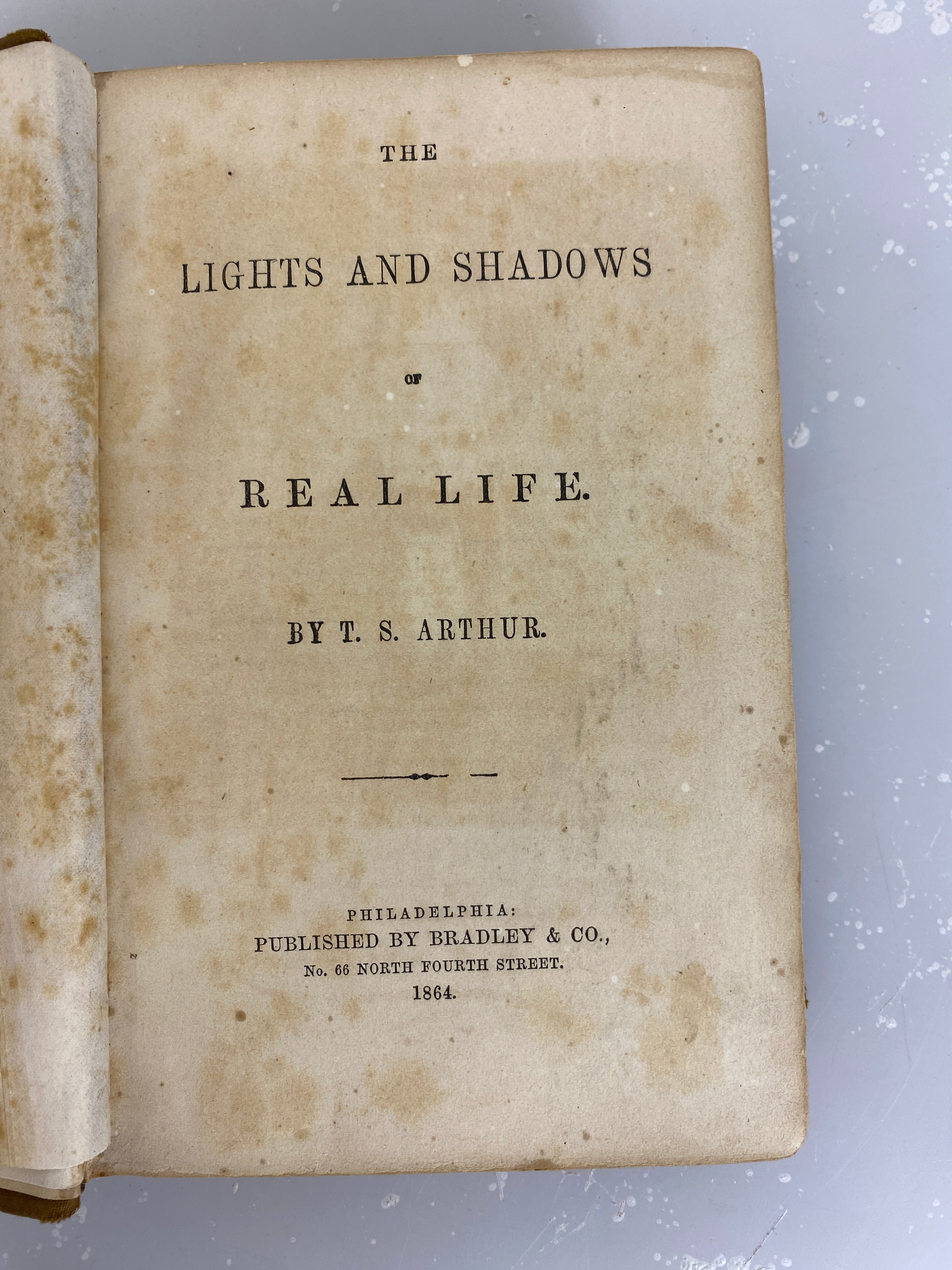 Antique The Lights and Shadows of Real Life by T.S. Arthur 1864 HC