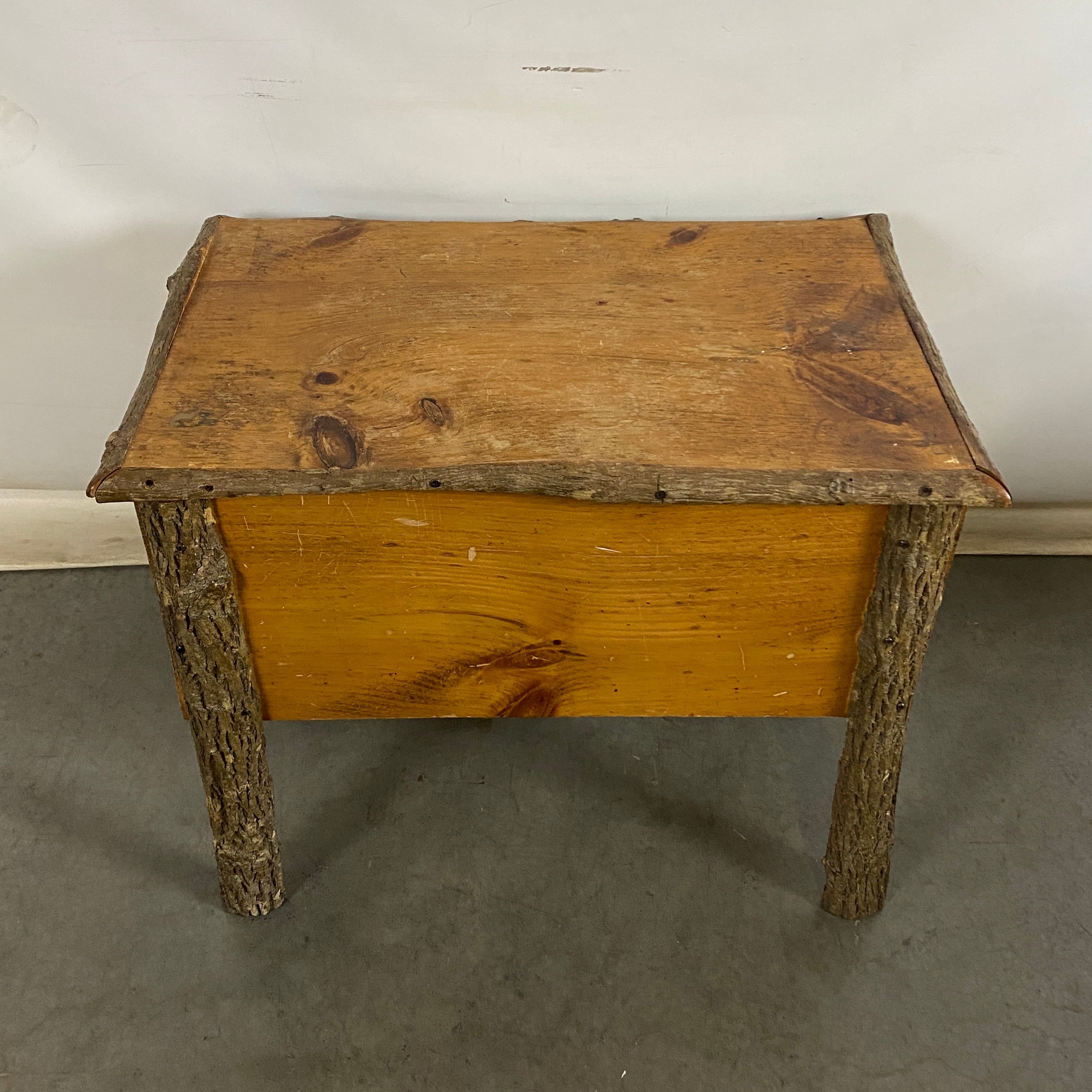 Live Edge Wooden Table with Storage