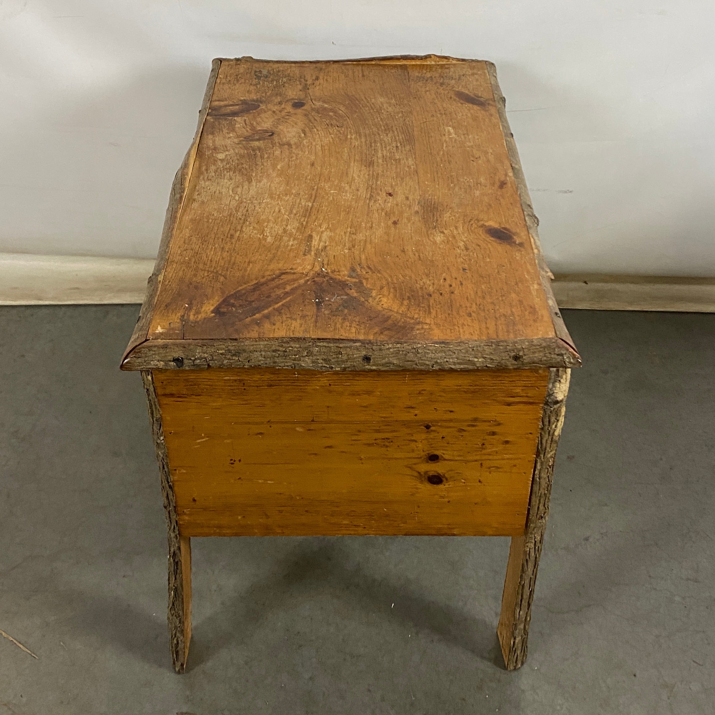 Live Edge Wooden Table with Storage