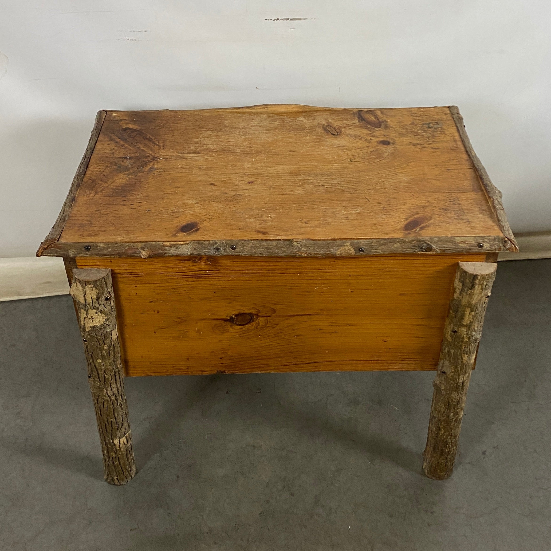 Live Edge Wooden Table with Storage