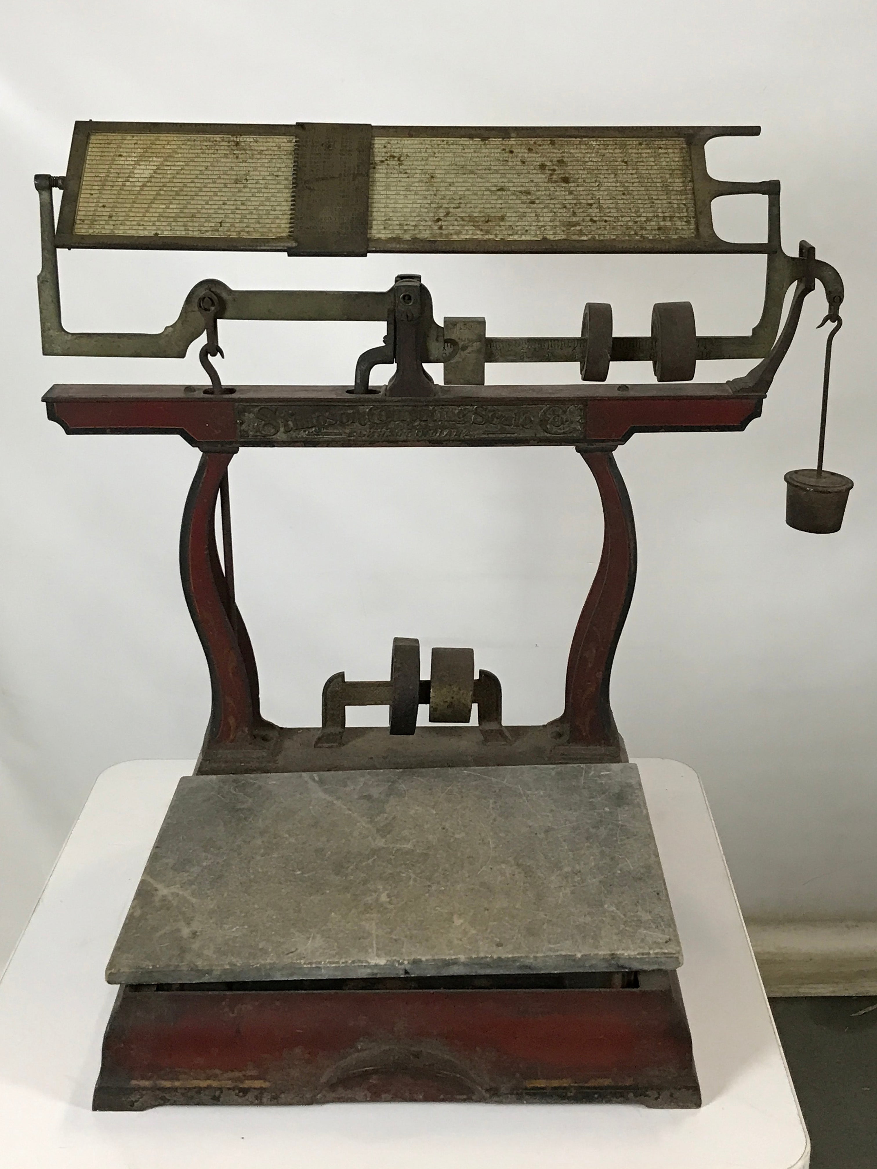 Antique Cast Iron Stimpson Computing Scale with Original Paint