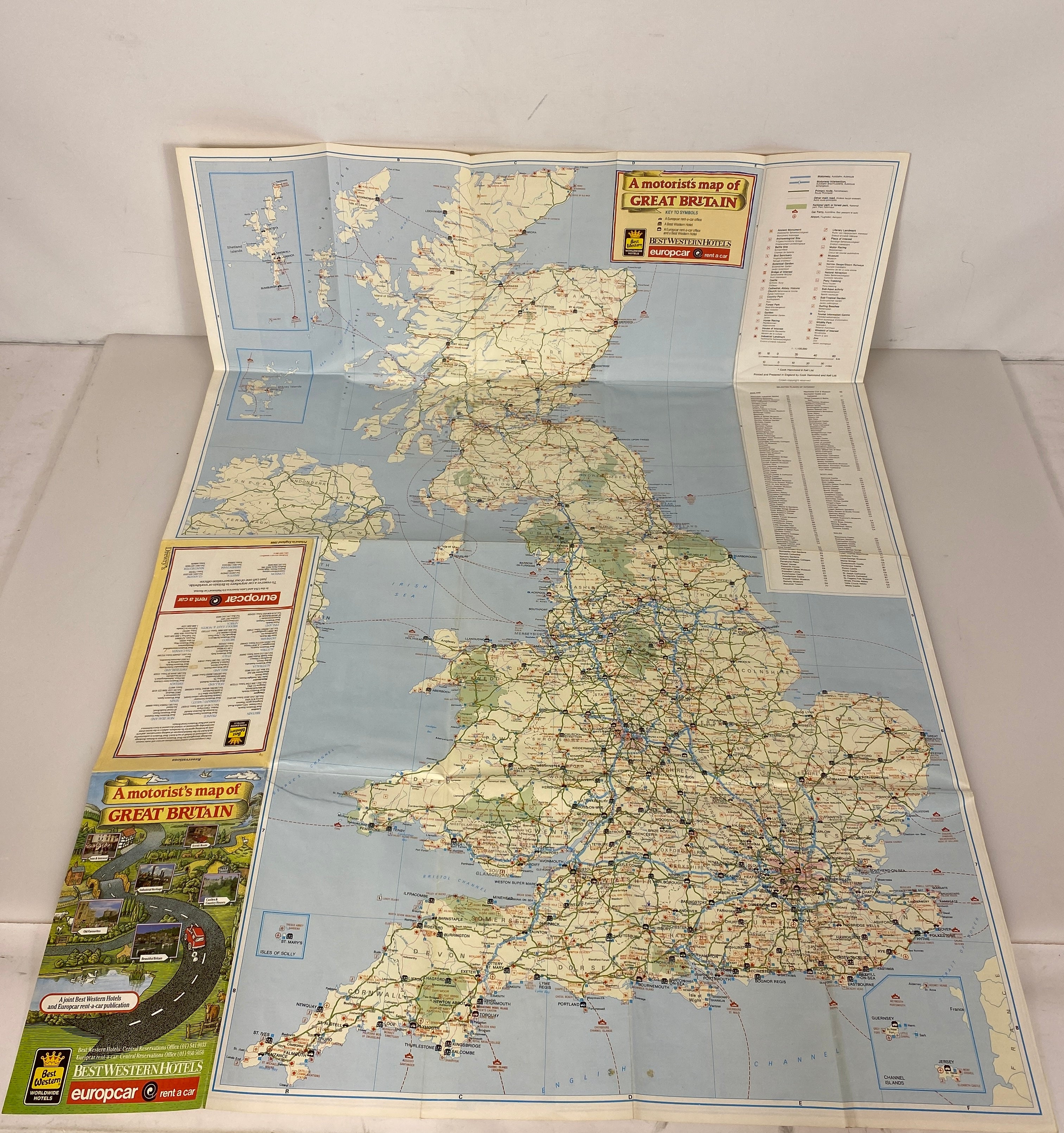 Lot of British Maps Motorist's Map/Cotswolds/Wyedean/British Isles/Travellers
