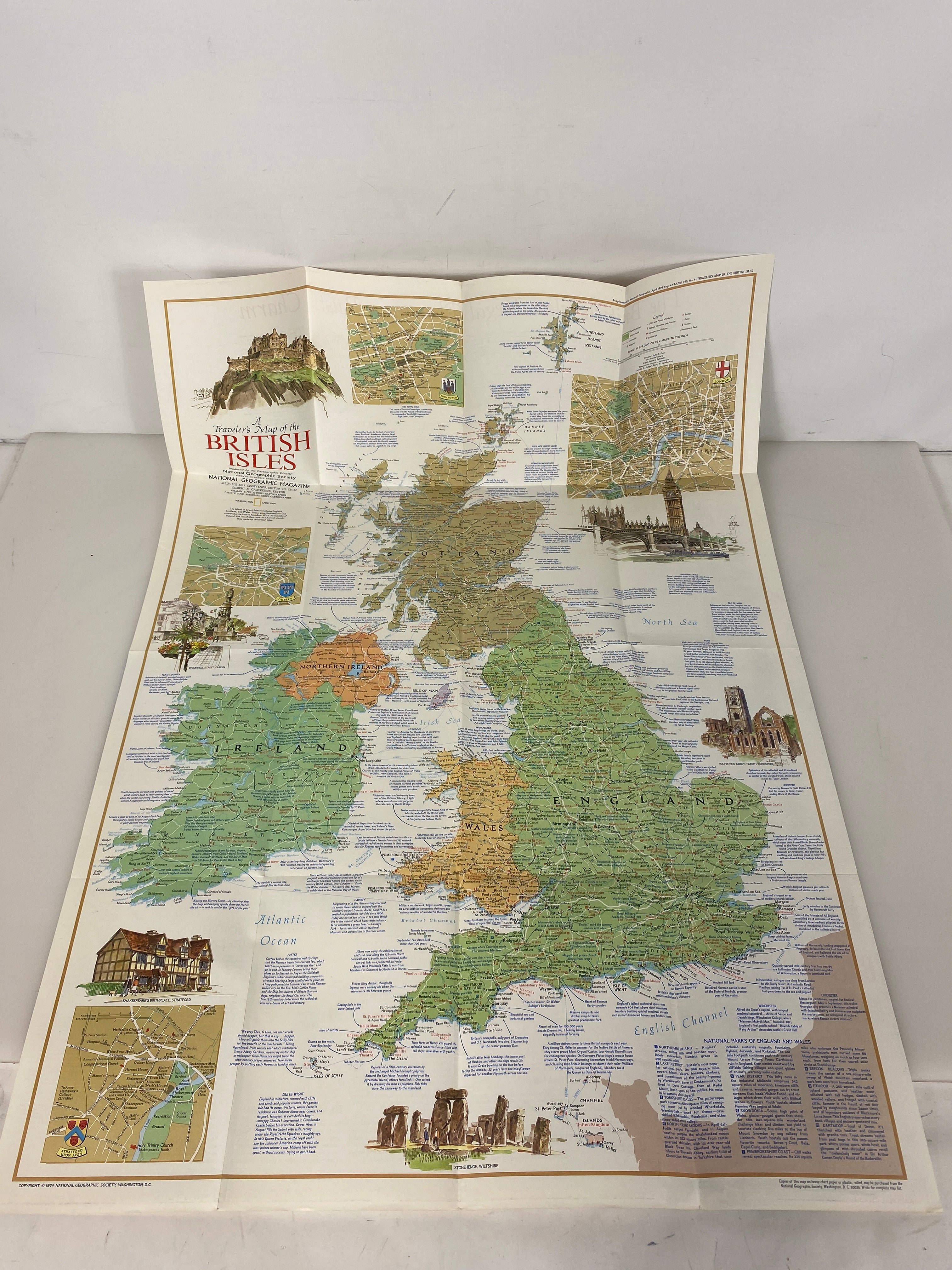 Lot of British Maps Motorist's Map/Cotswolds/Wyedean/British Isles/Travellers