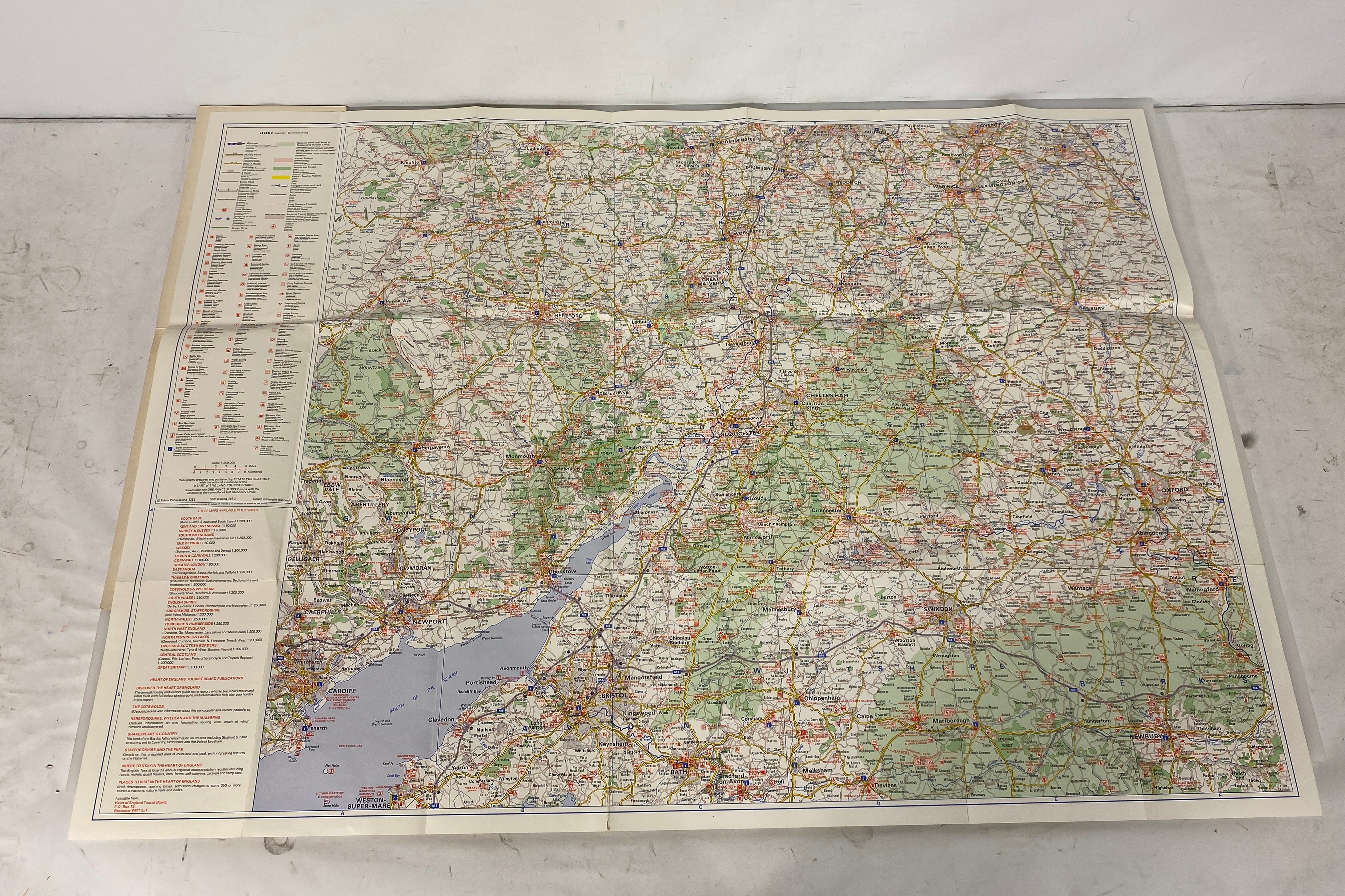 Lot of British Maps Motorist's Map/Cotswolds/Wyedean/British Isles/Travellers