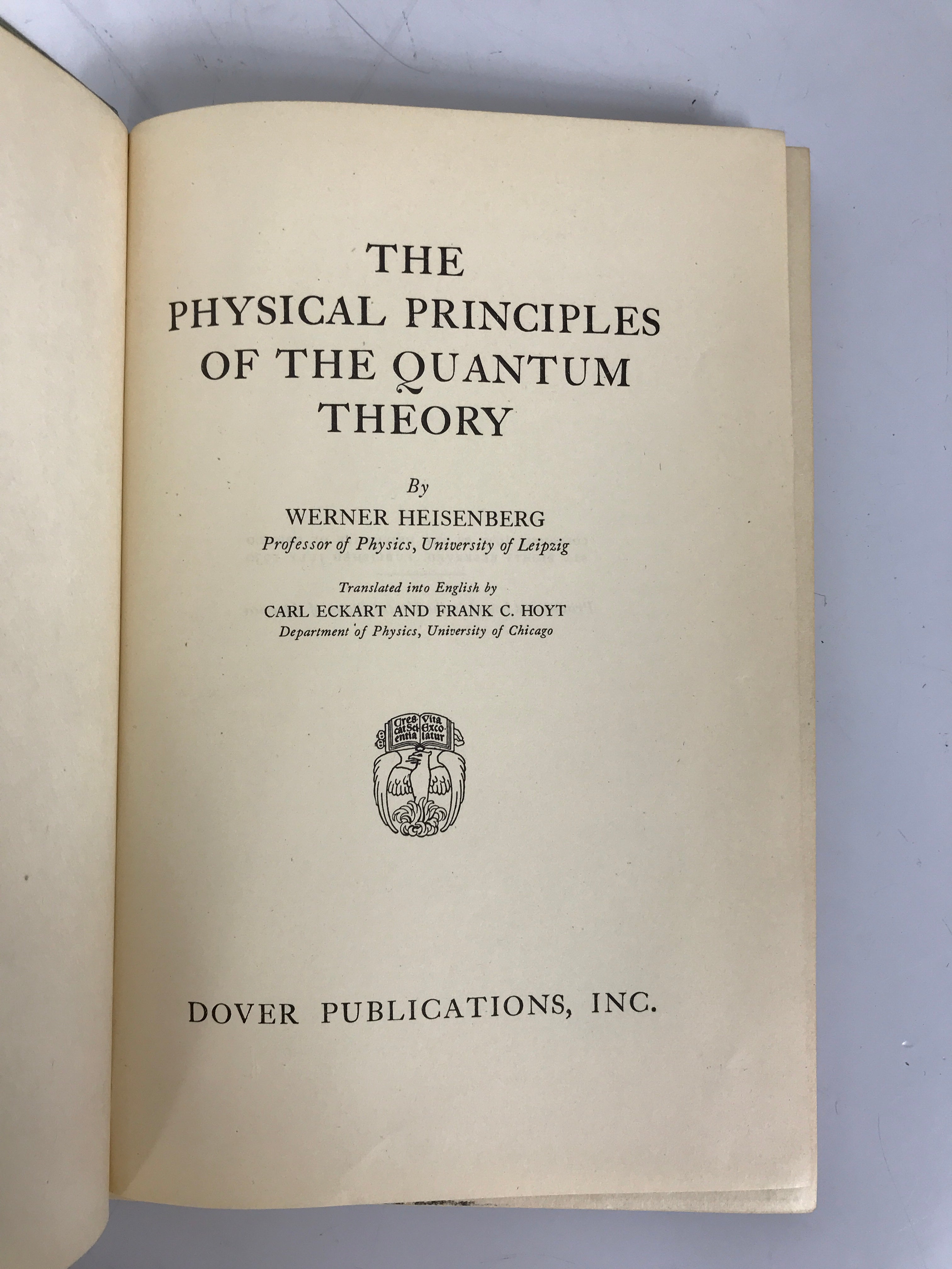 The Physical Principles of the Quantum Theory Heisenberg 1930 HC