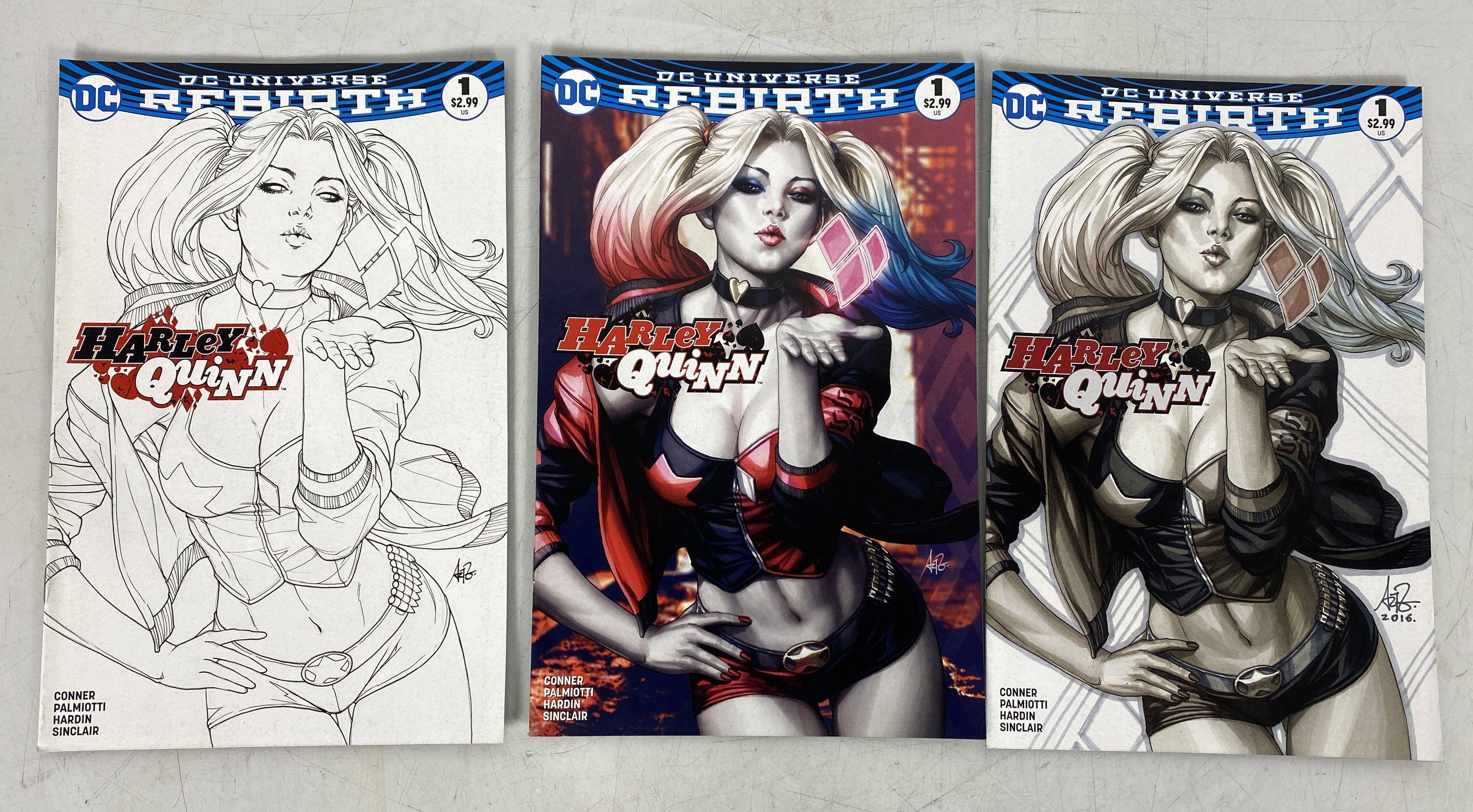 Harley Quinn 1 DC Universe Rebirth Lot of 3 Stanley Lau covers