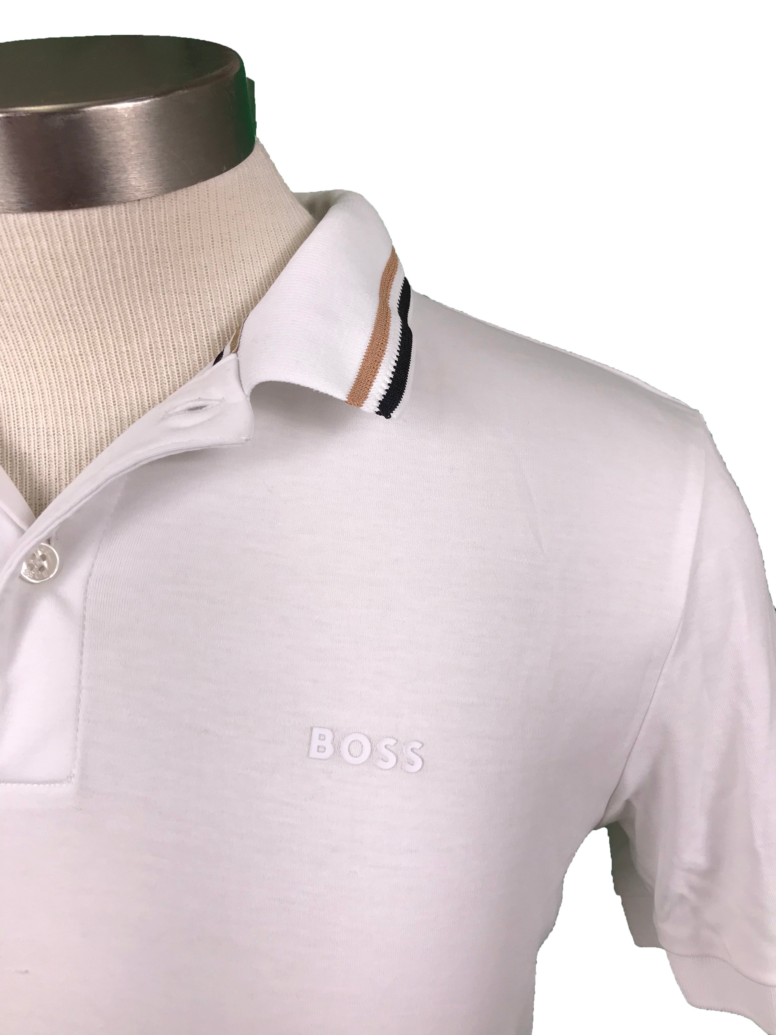 Hugo Boss White Slim-Fit Polo Men's Size Small