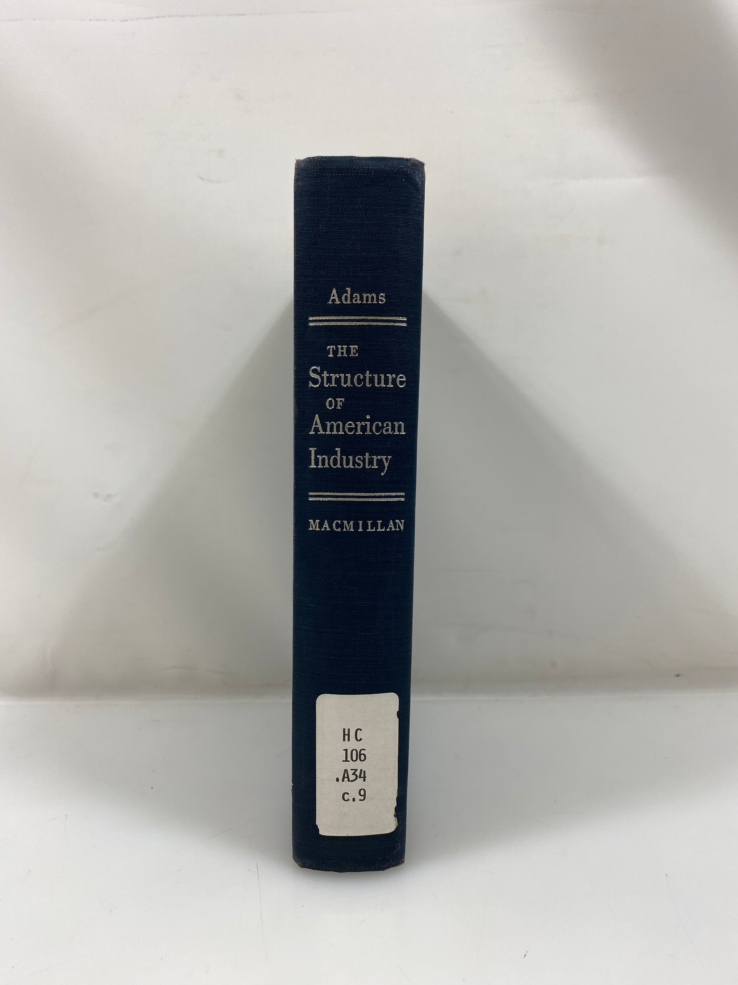 Signed The Structure of American Industry by Walter Adams Ex-library 1950 HC