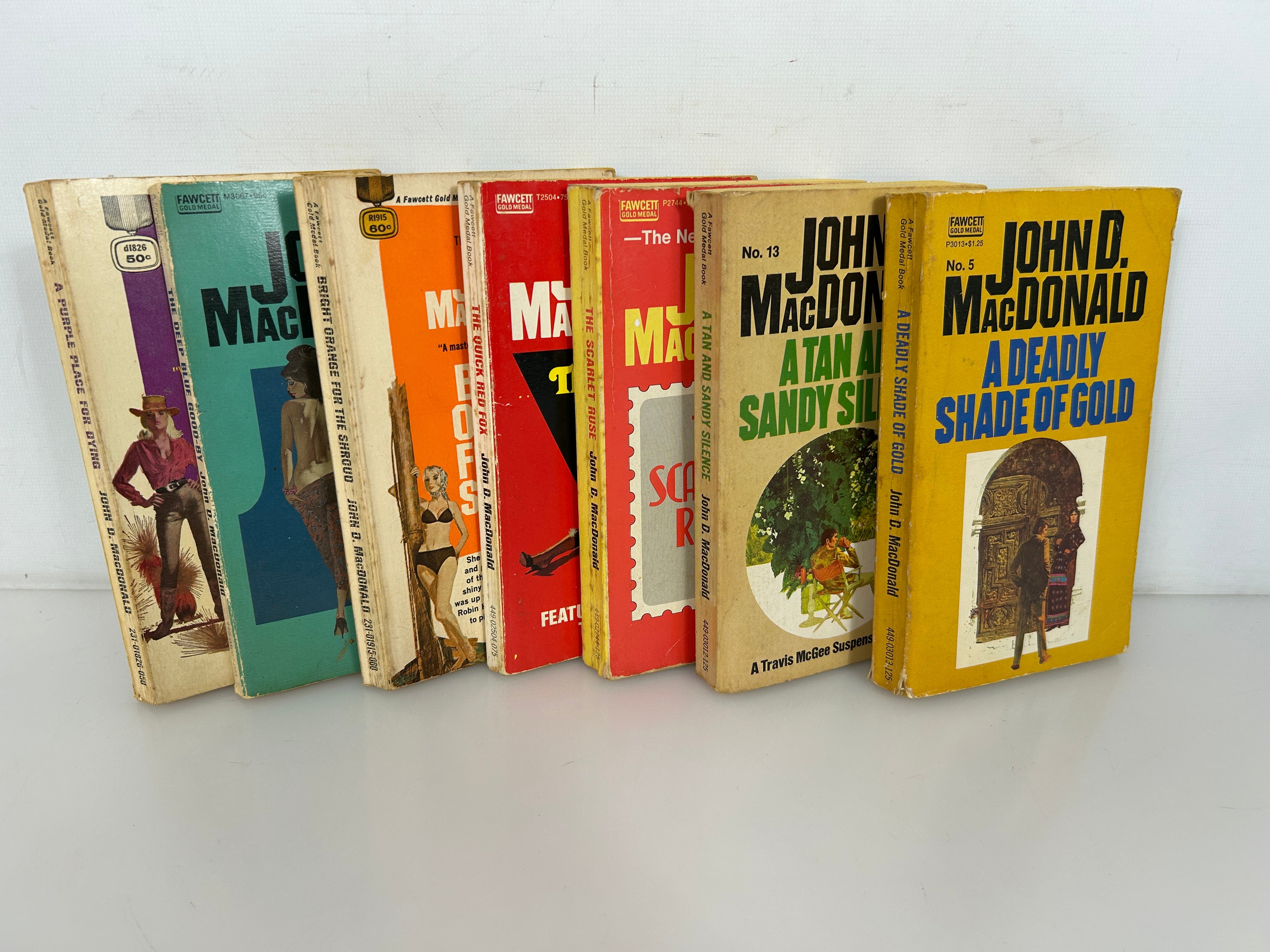 Lot of 7 Travis McGee Series by John D MacDonald Mystery Fawcett Gold PB
