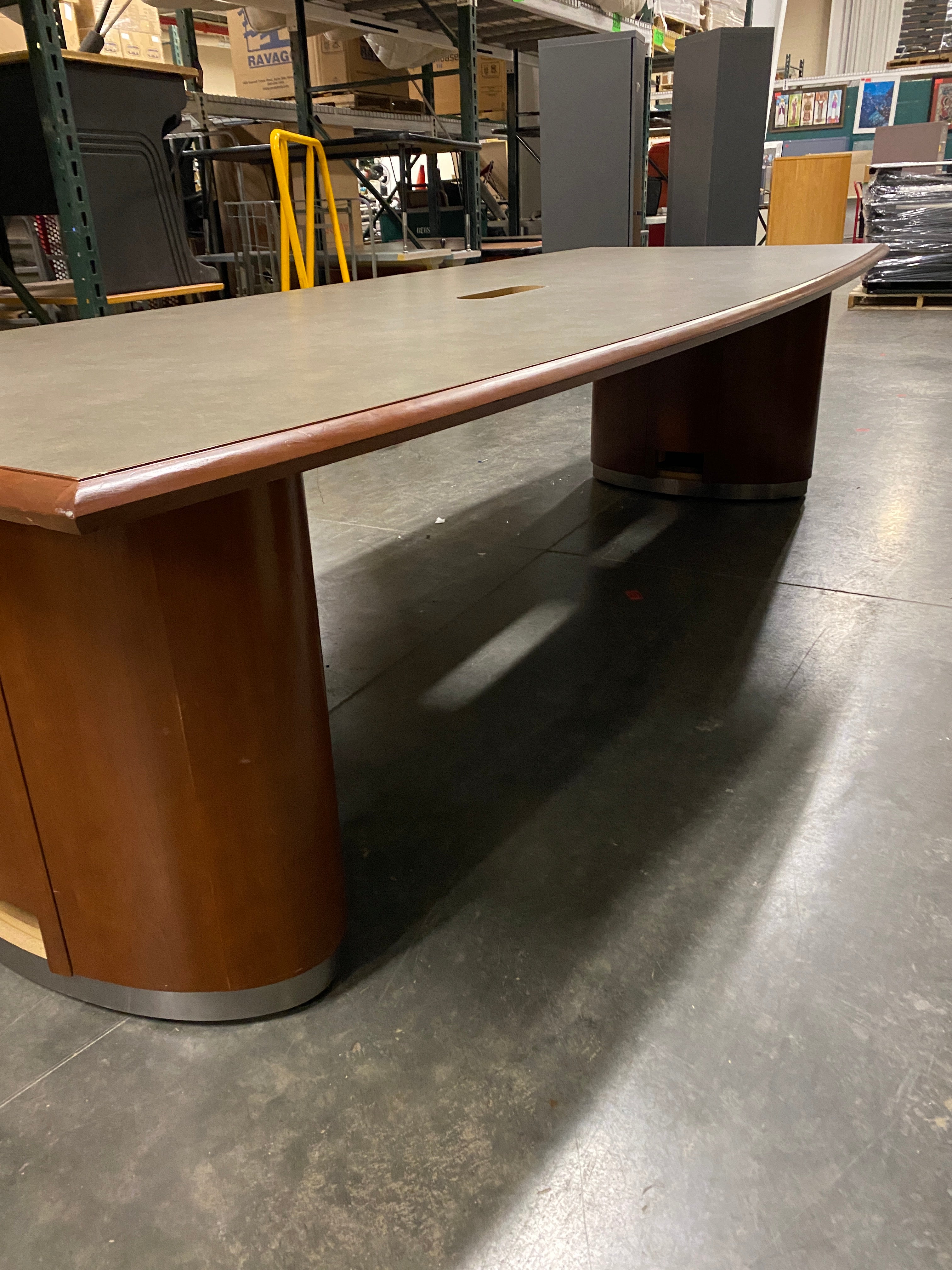 Grey and Wood Conference Table