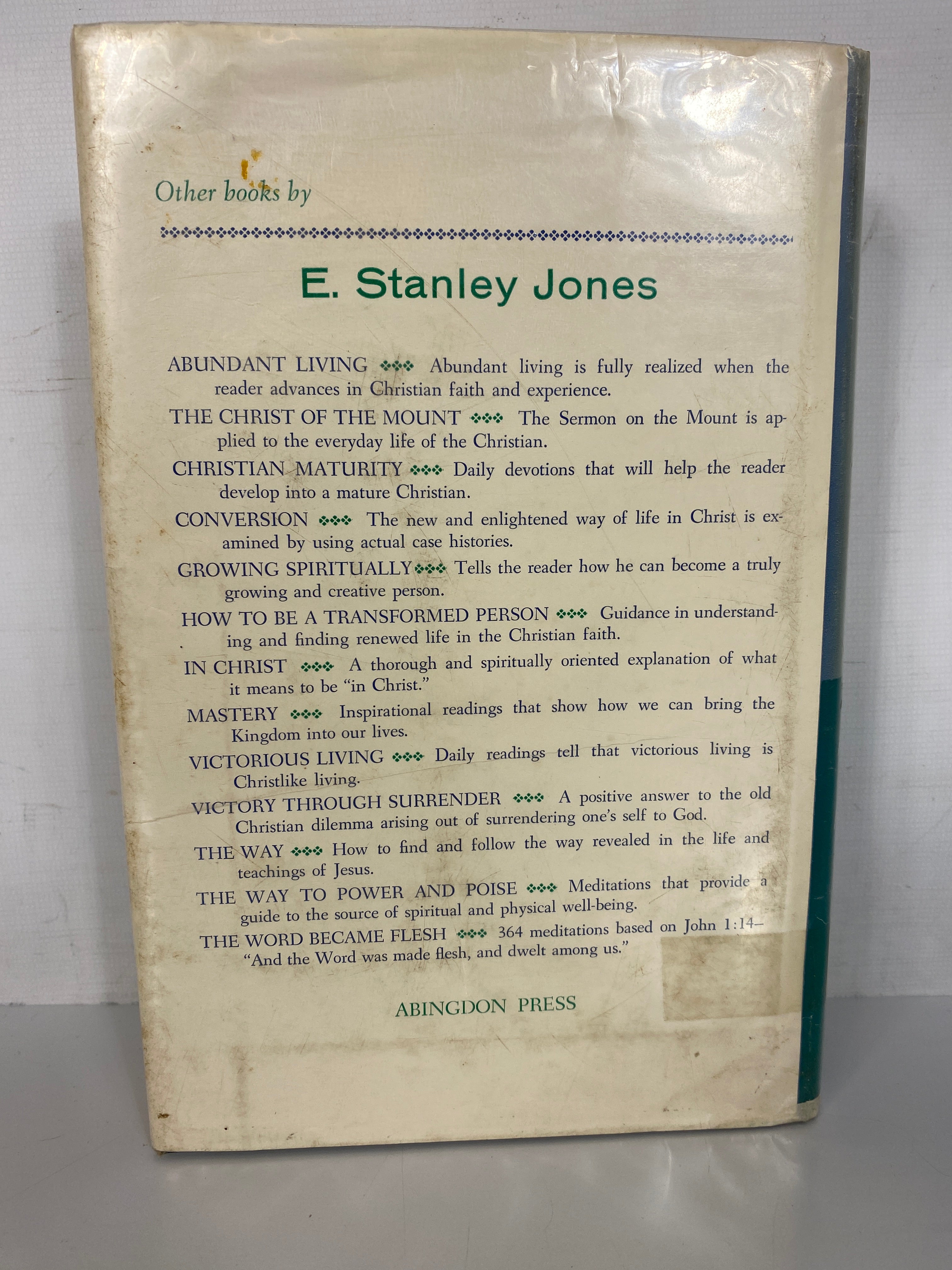 A Song of Ascents A Spiritual Autobiography by E. Stanley Jones 1968 HC DJ