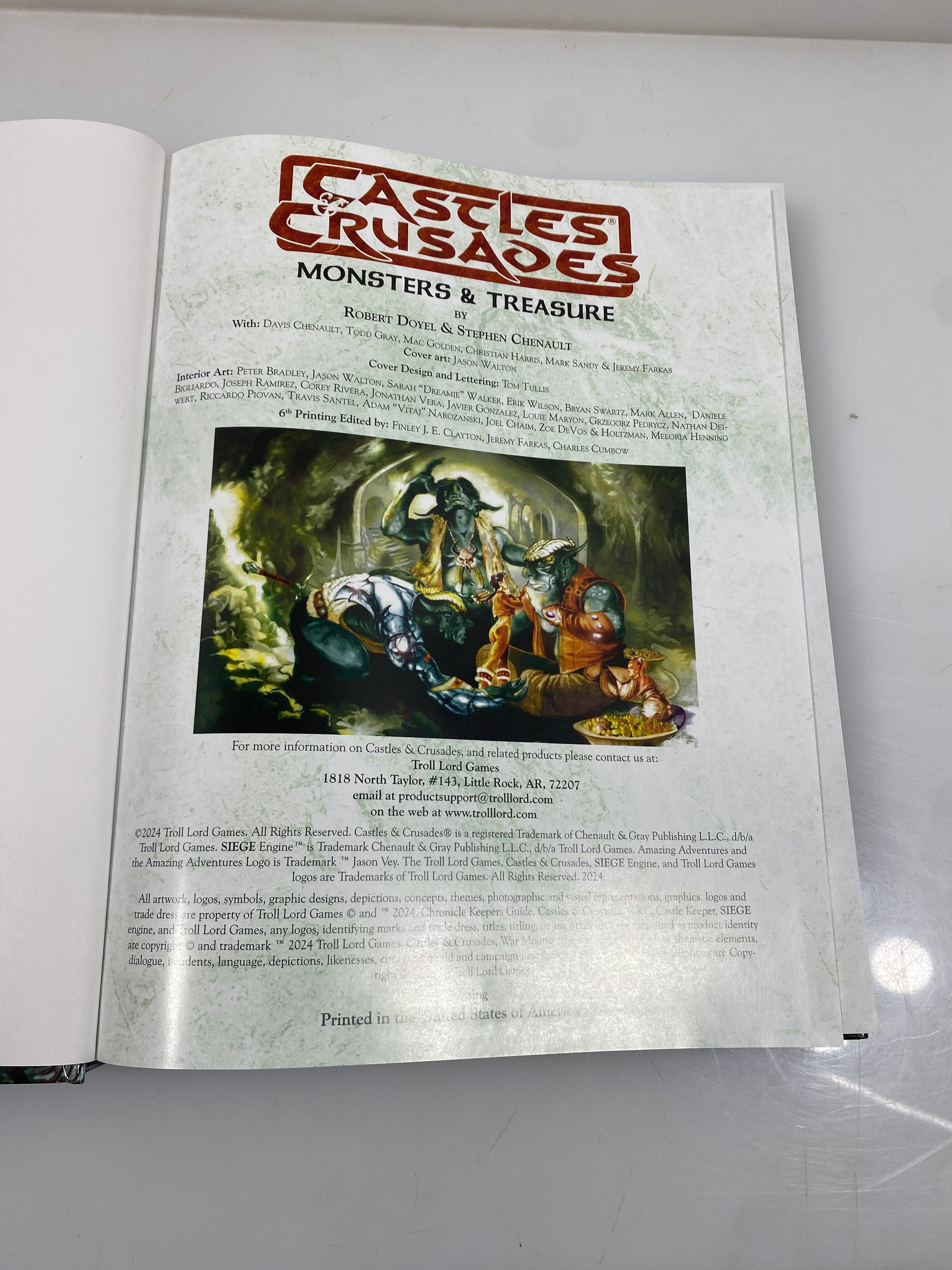 Castles & Crusades Monsters & Treasure 6th Print 2024 HC