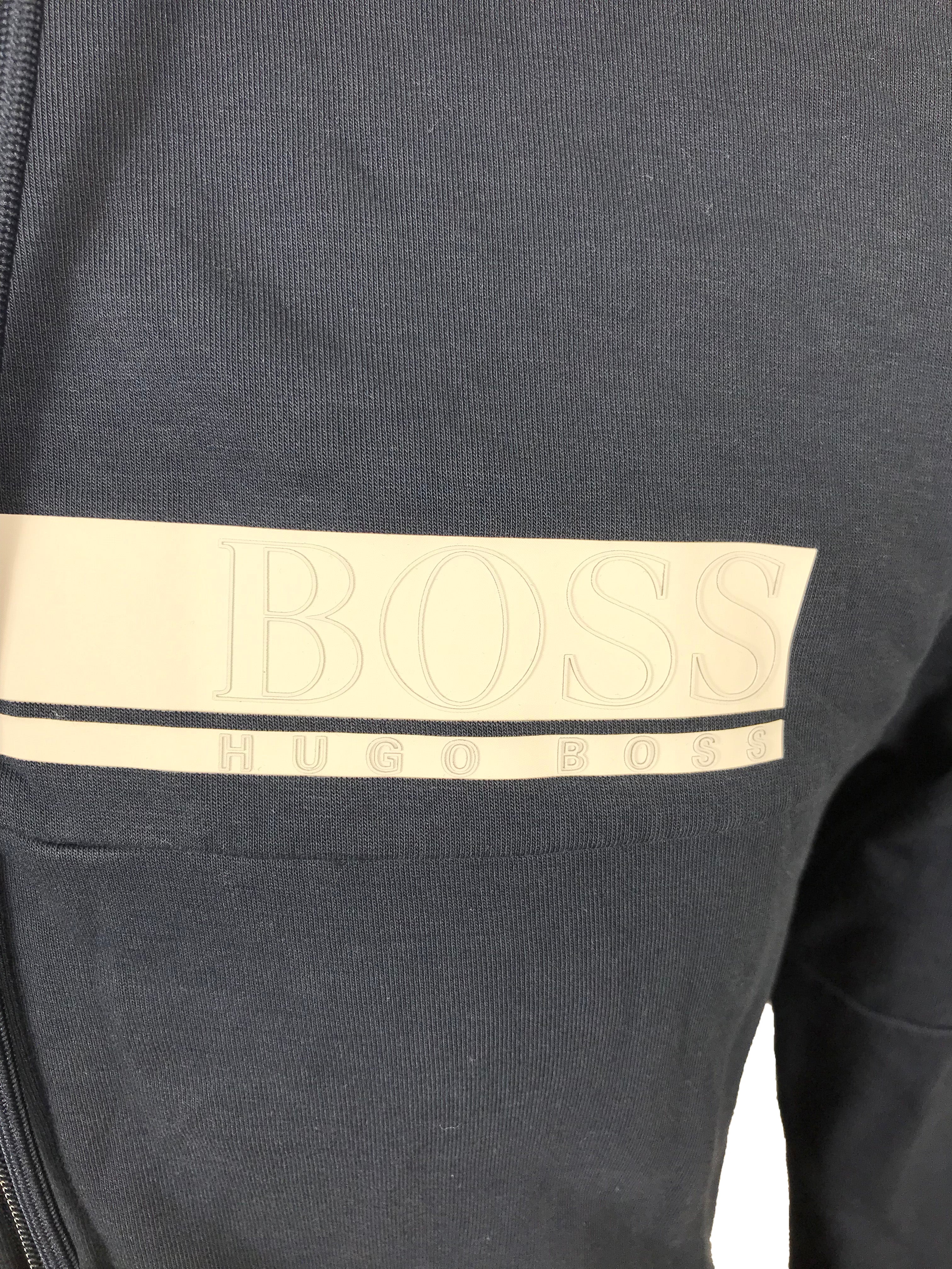 Hugo Boss Navy Zip-Up Sweatshirt Men's Size Small