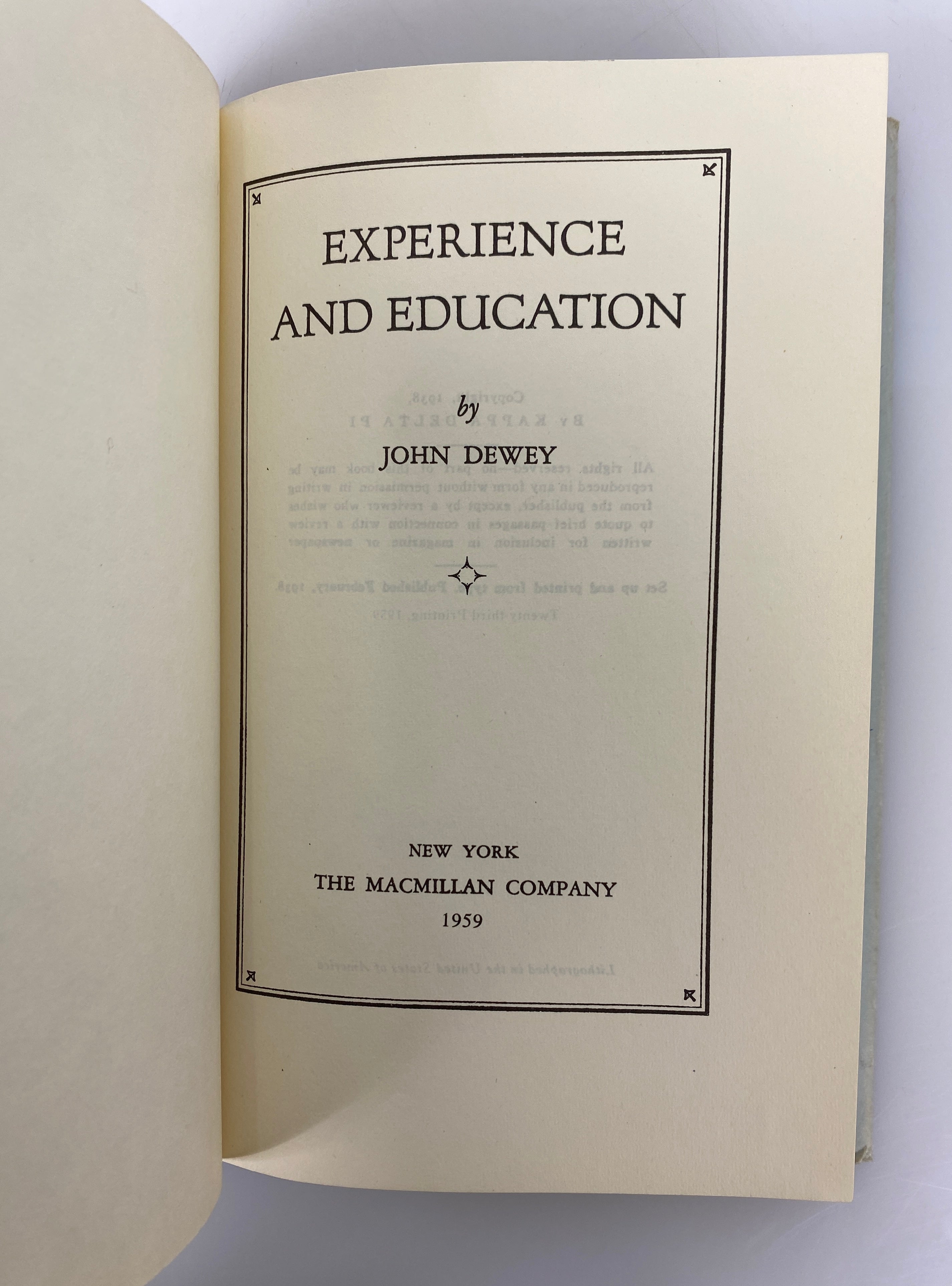 2 John Dewey Volumes: Human Nature and Conduct/Experience and Education HC