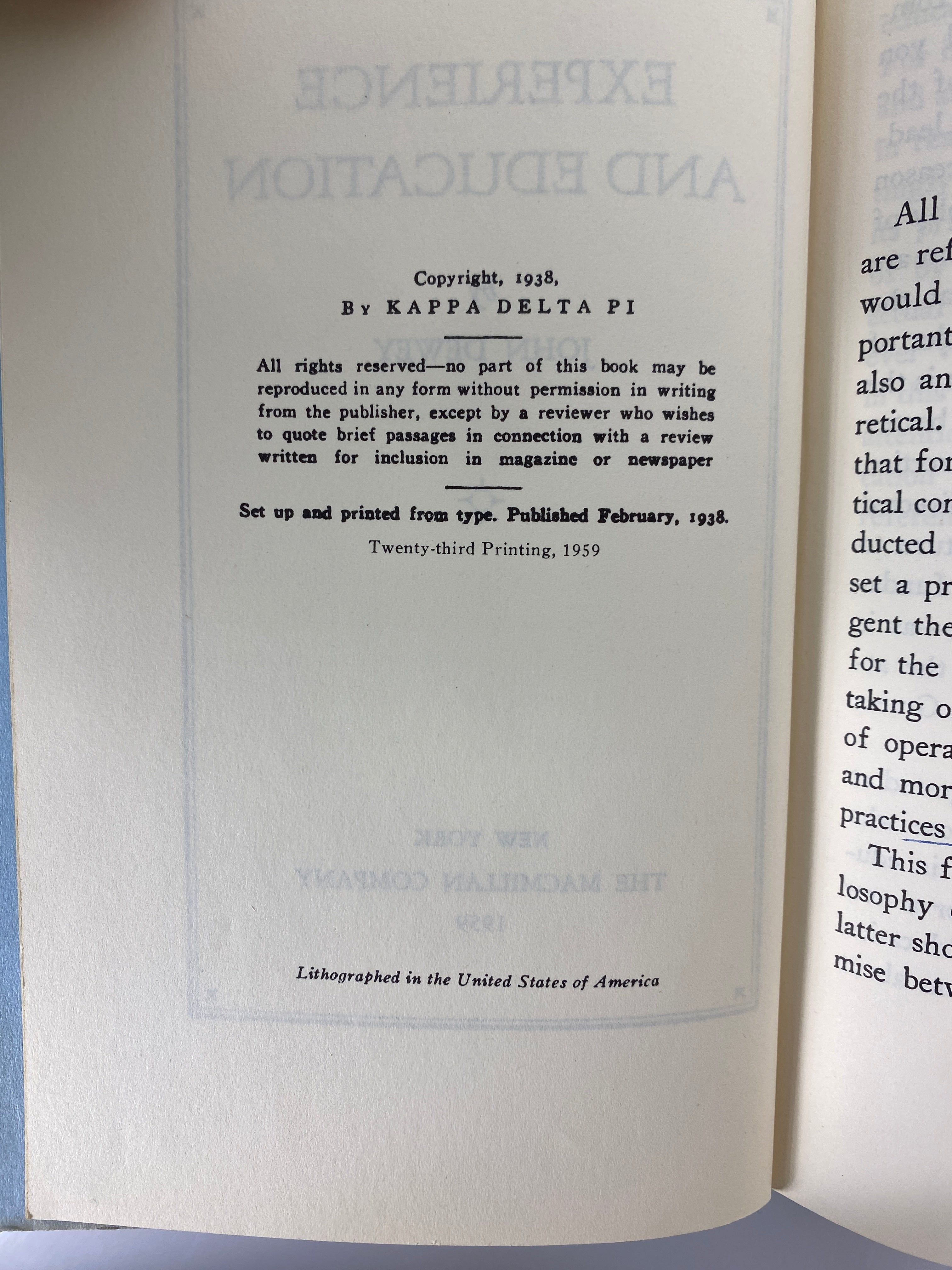 2 John Dewey Volumes: Human Nature and Conduct/Experience and Education HC