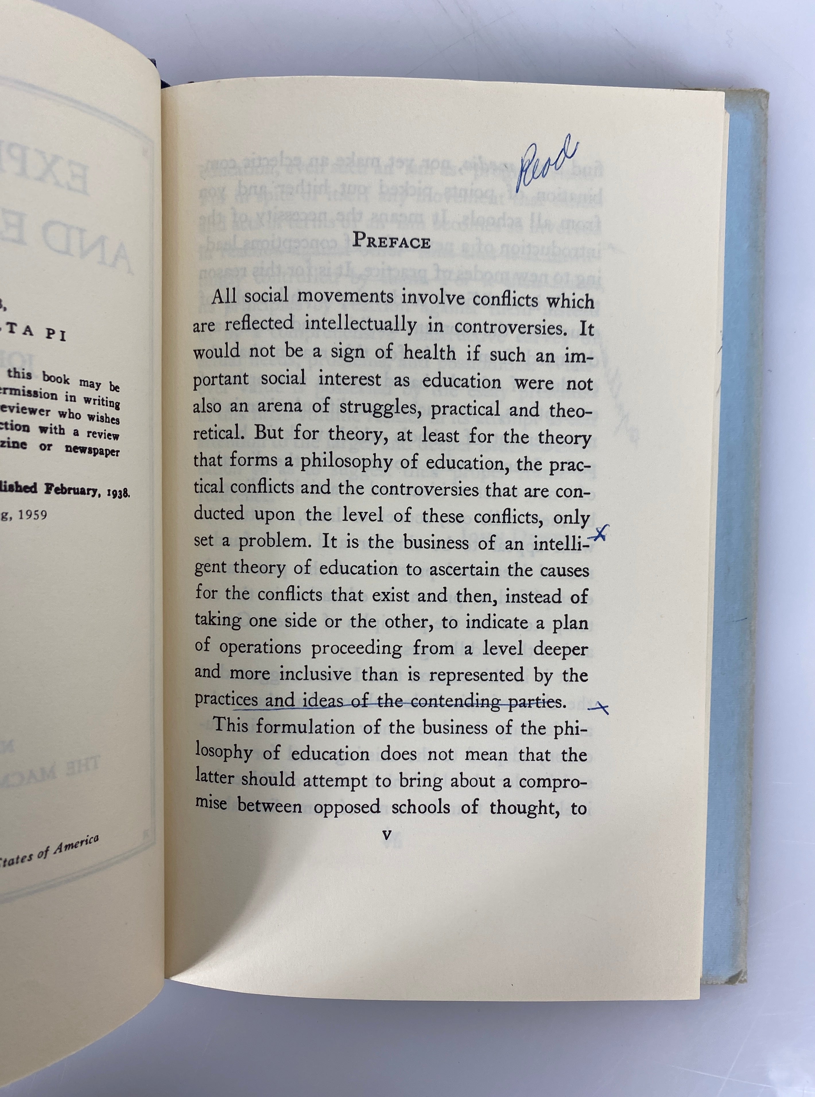 2 John Dewey Volumes: Human Nature and Conduct/Experience and Education HC