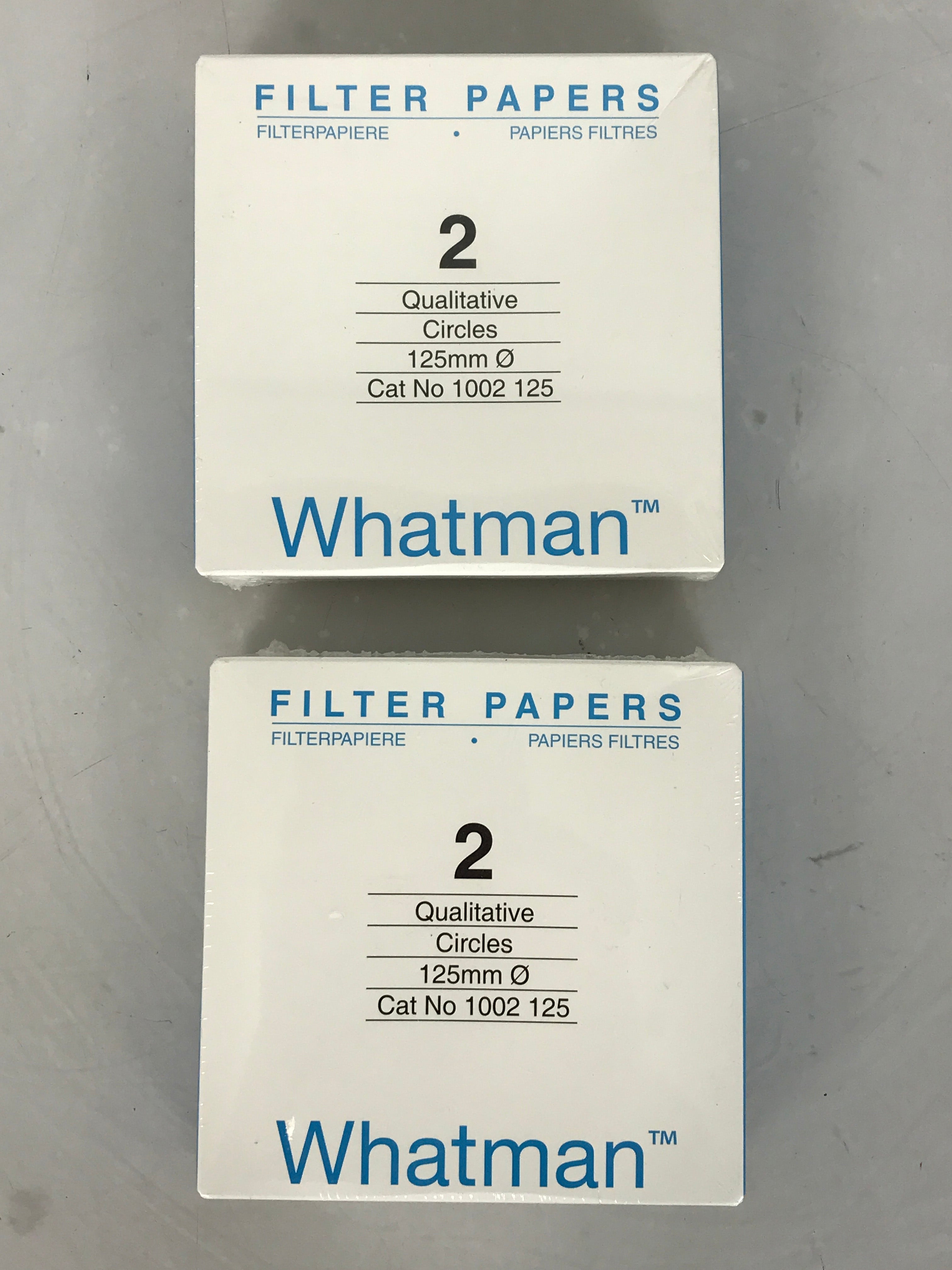 2 Packs of Whatman Filter Papers 125mm Circles Cat. 1002 125  *Sealed*