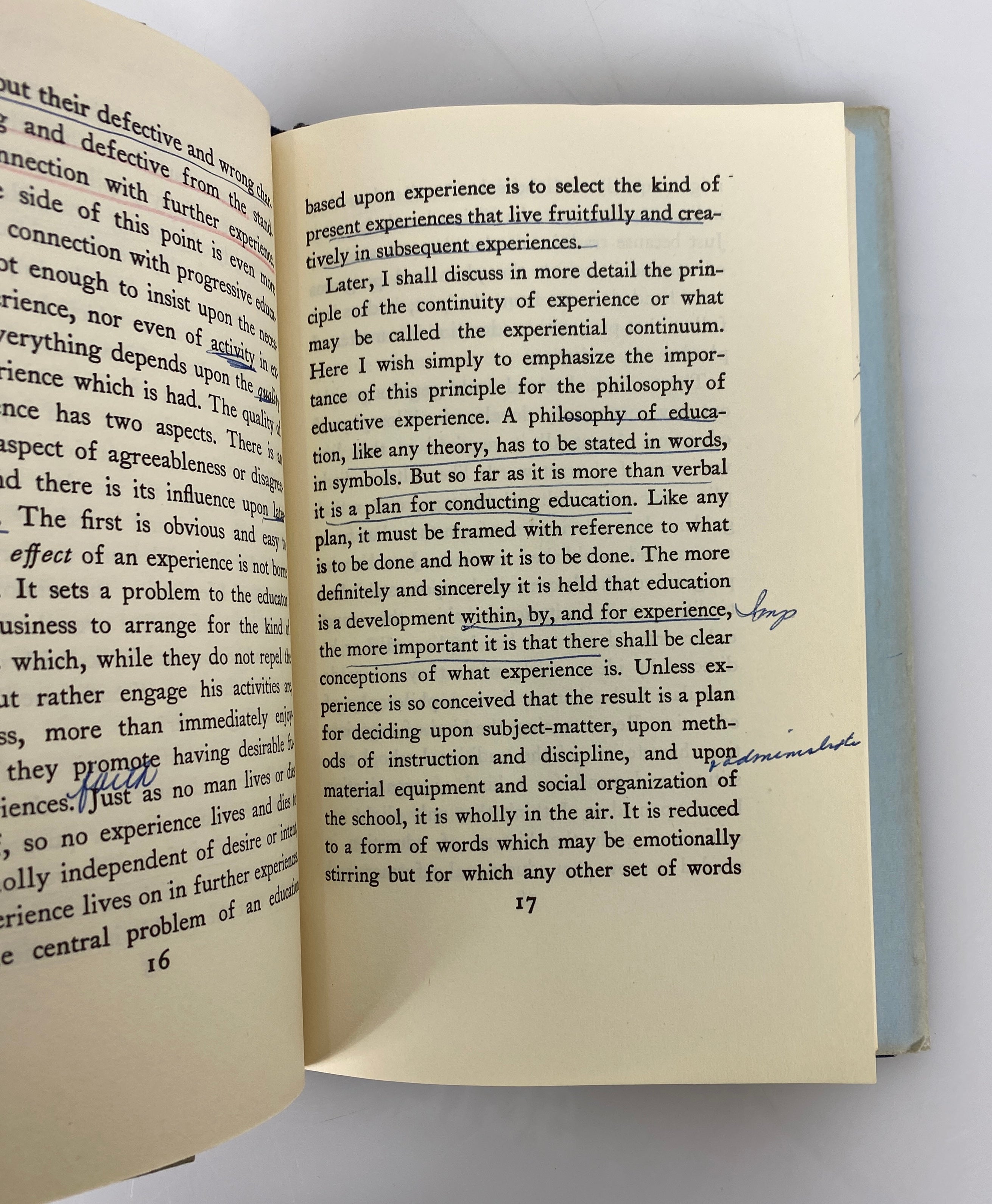 2 John Dewey Volumes: Human Nature and Conduct/Experience and Education HC