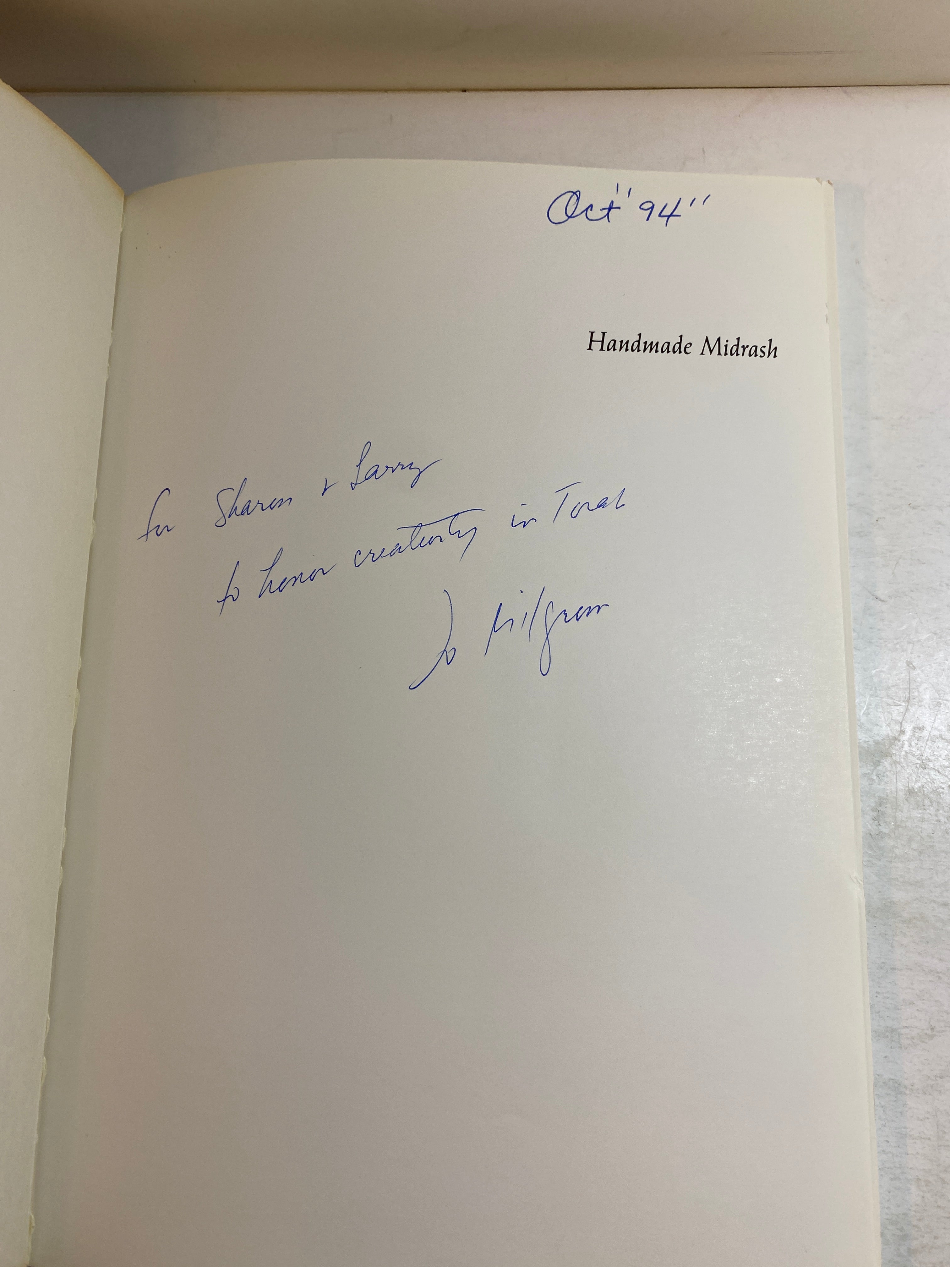 Handmade Midrash Jo Milgrom 1992 SC *Signed*
