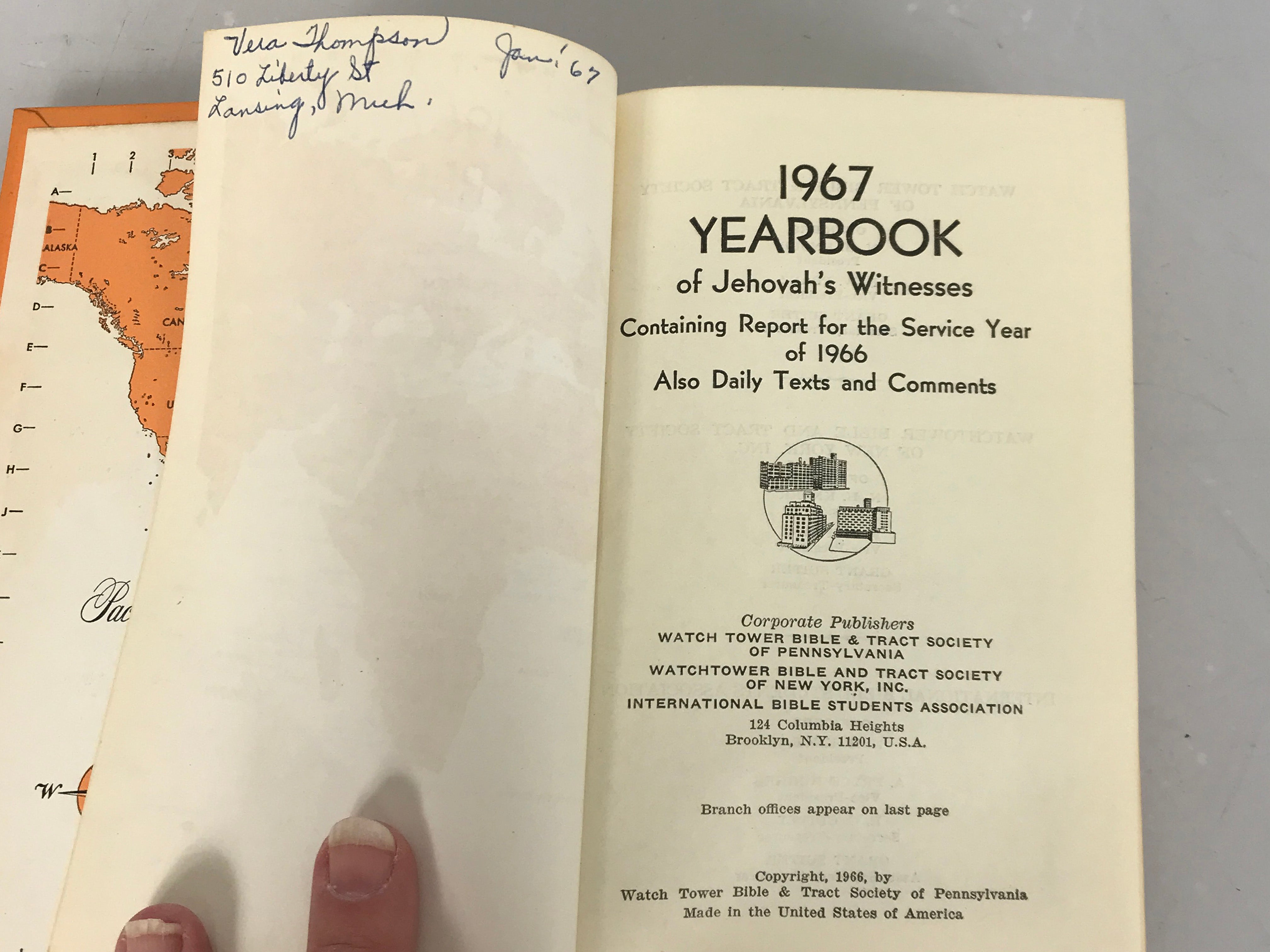 Lot of 9 Yearbook of Jehovah's Witnesses and Mystery of God Book 1966-1969, 1972, 1974-1976 HC