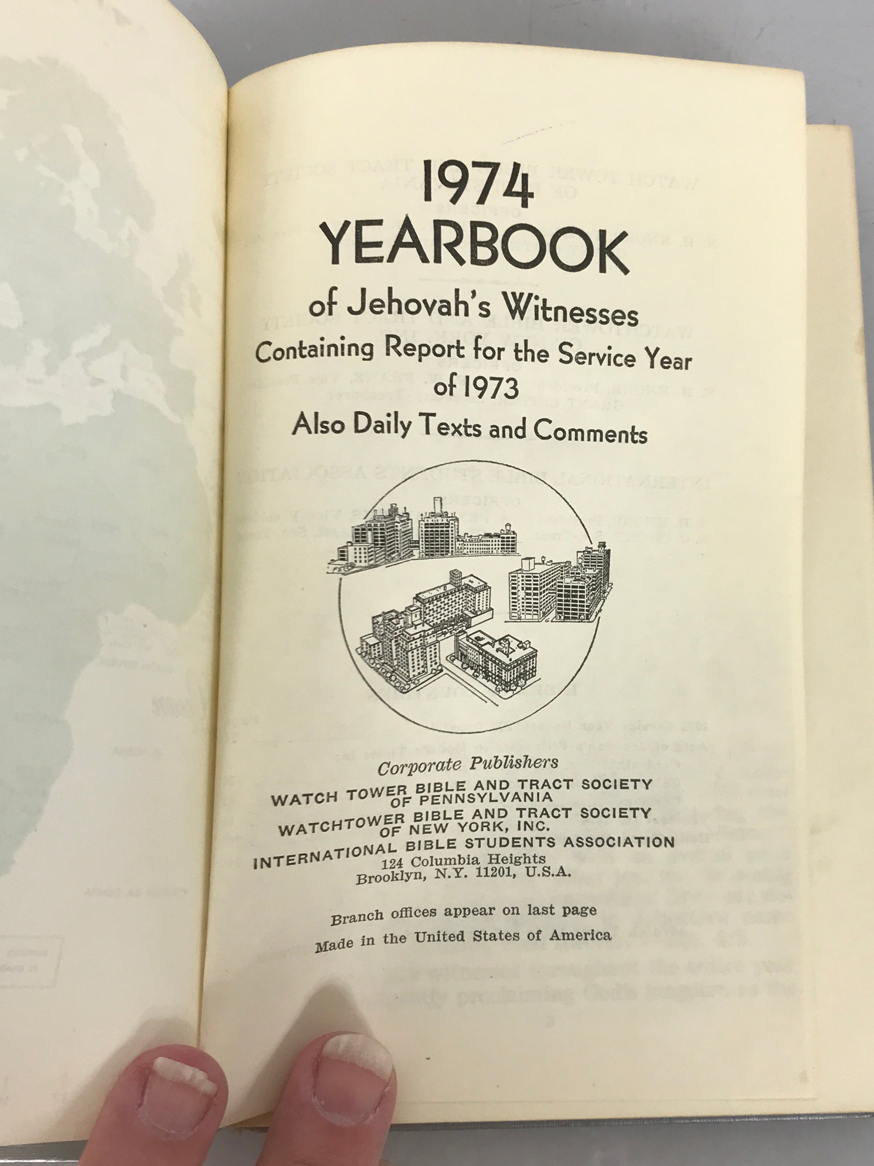 Lot of 9 Yearbook of Jehovah's Witnesses and Mystery of God Book 1966-1969, 1972, 1974-1976 HC