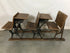 Antique Sears 3-Seat Wood School Desk Row