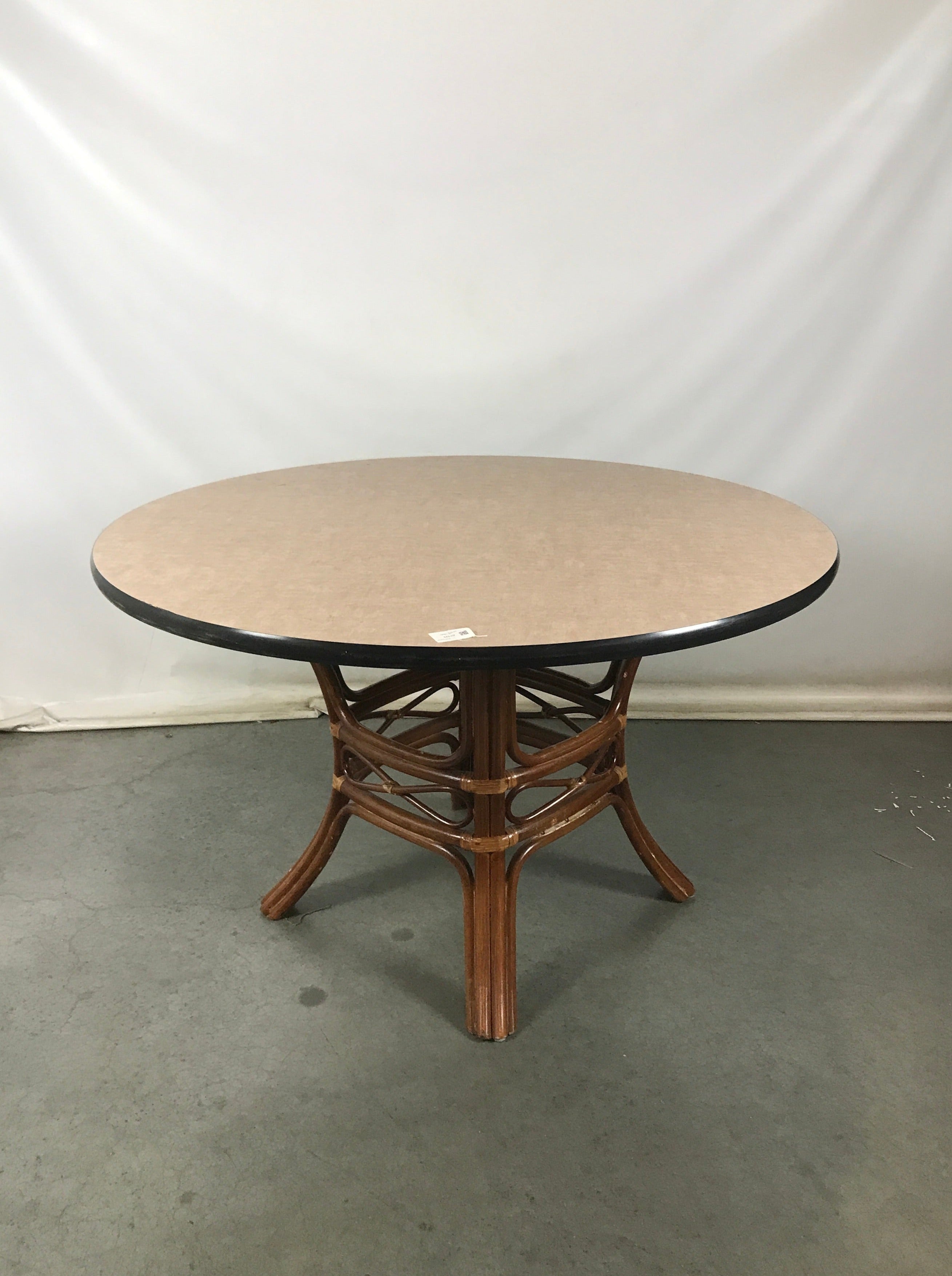 Circular 48" Dining Table with Rattan Base