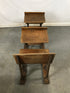 Antique Sears 3-Seat Wood School Desk Row